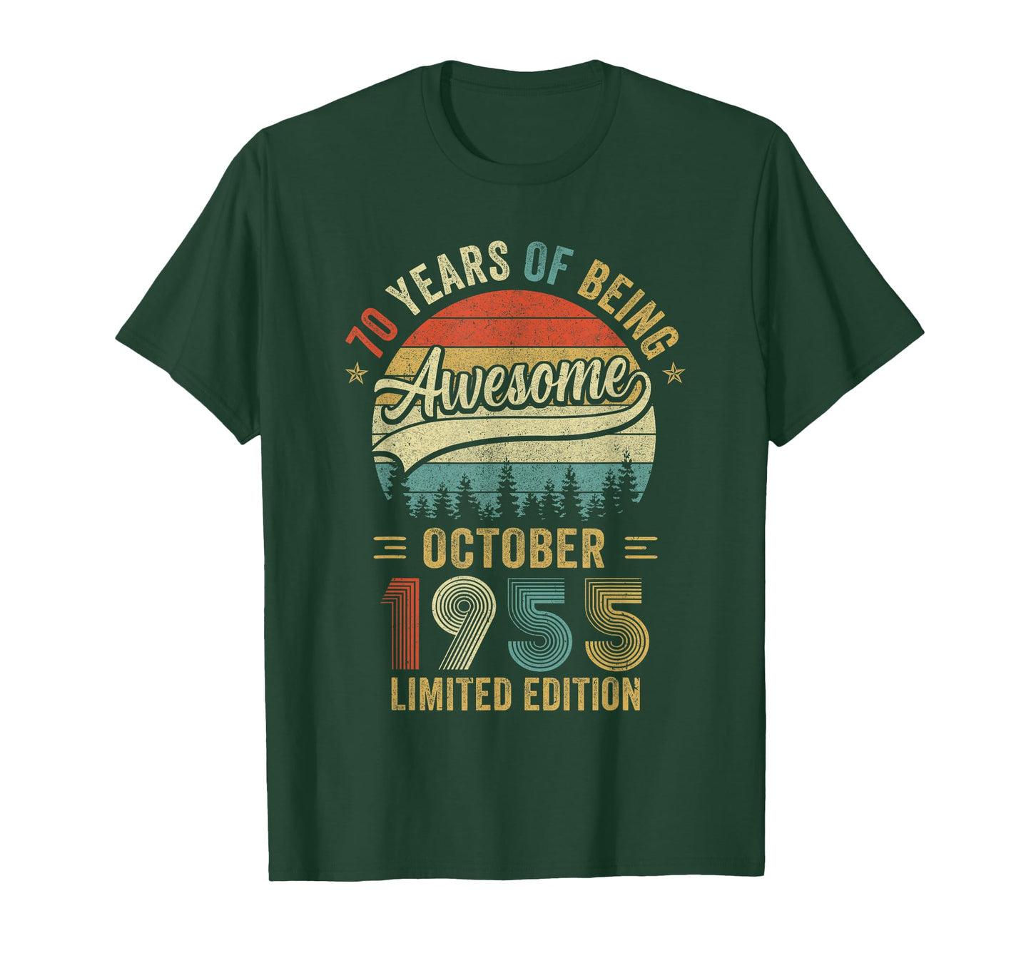 Vintage October 1955 Old 70Th Birthday Men Women T-Shirt