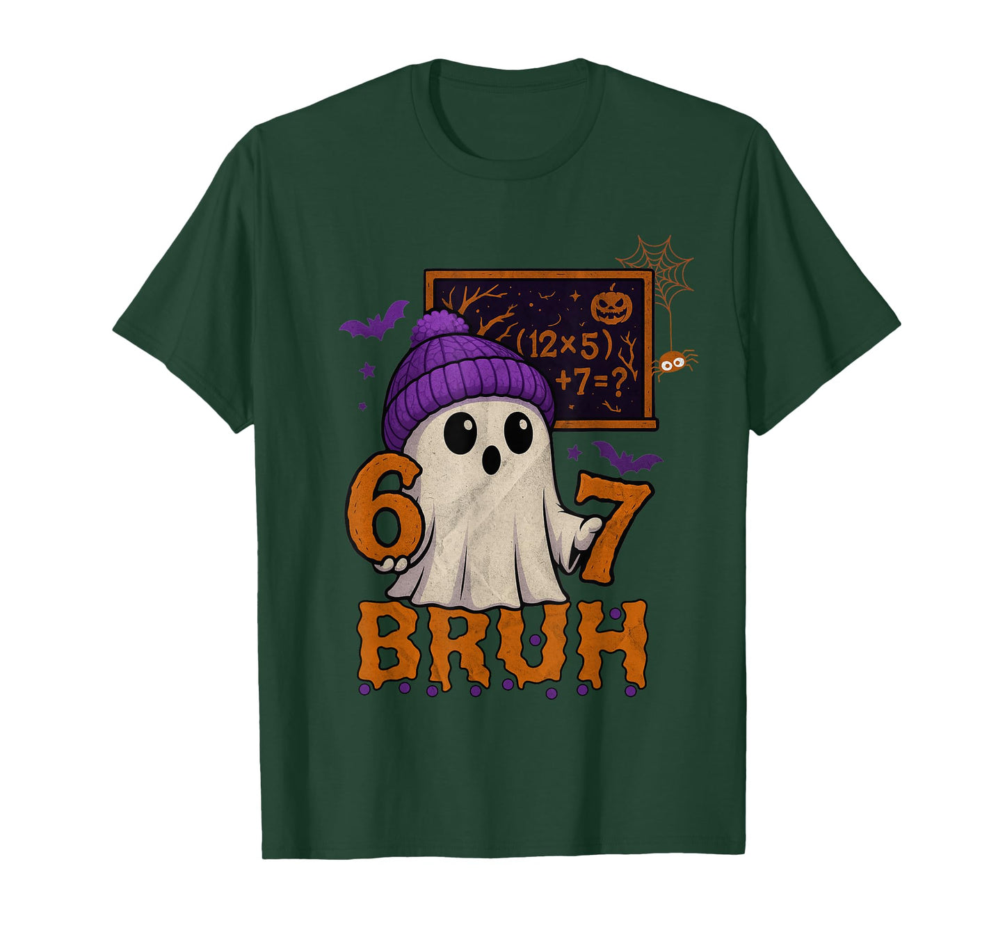67 Teacher Halloween Ghost Six Seven Meme Math Equation Bruh T-Shirt