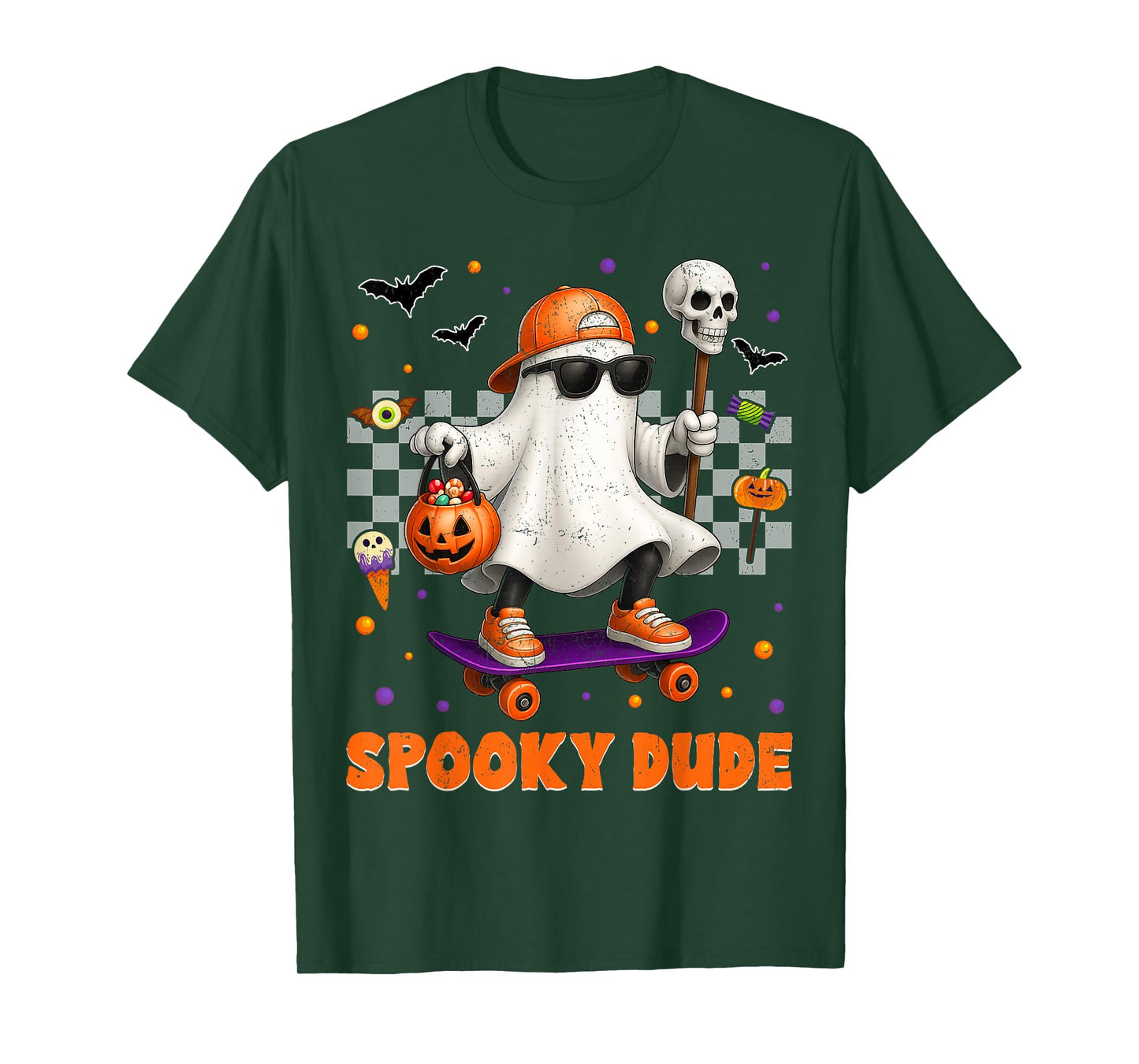 Spooky Dude Boo Ghost Halloween For Boys Kids Toddlers T-Shirt