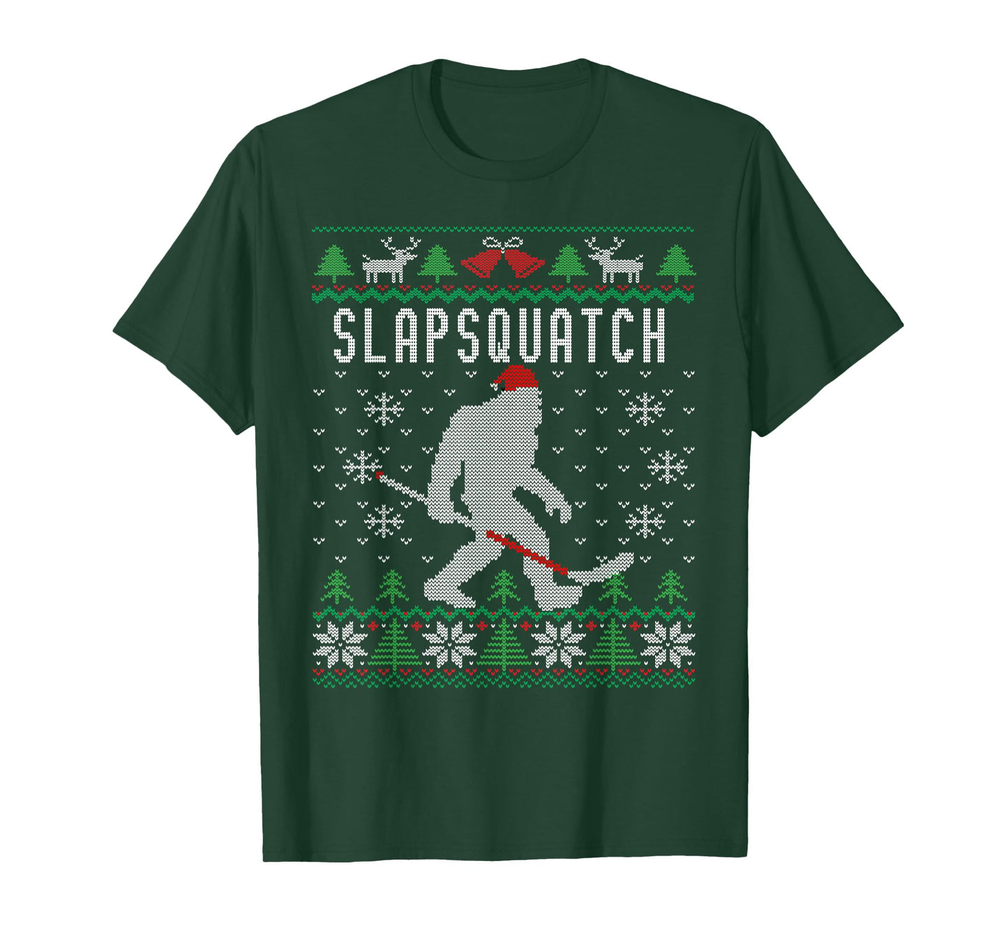 Slapsquatch | Christmas Hockey Sasquatch | Bigfoot T-Shirt