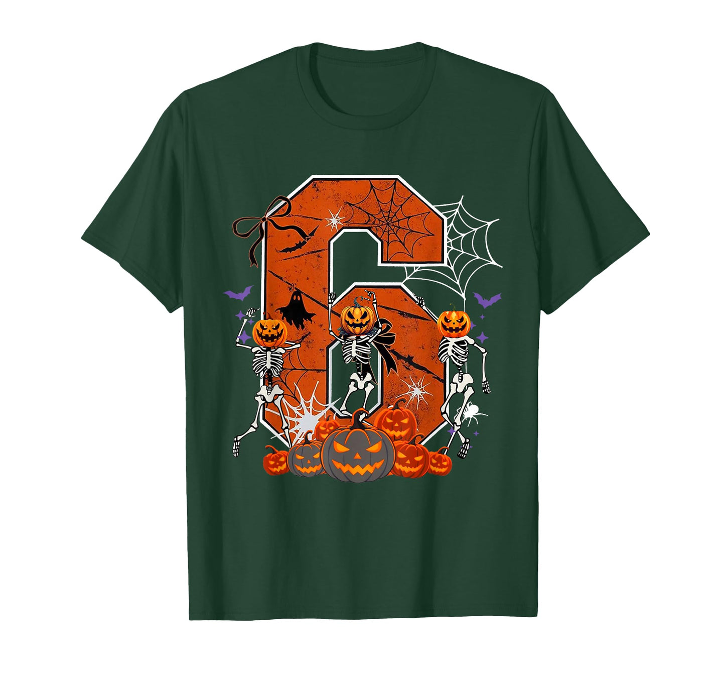 Number 6 Six Seven Meme 6 7 Halloween Dancing Skeleton Women T-Shirt