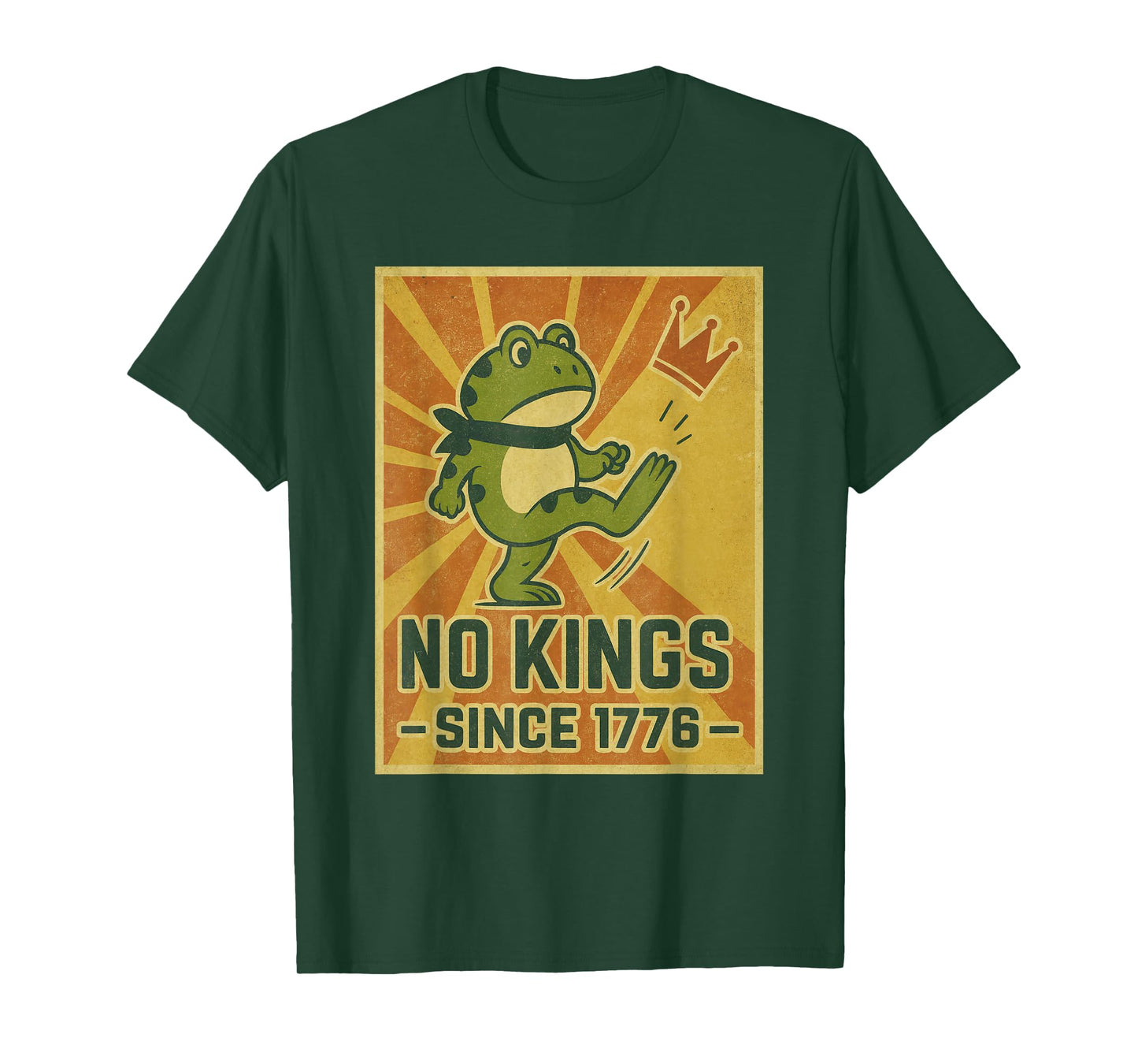 No Kings Since 1776 Propaganda Poster Frog Shirt Men Women T-Shirt
