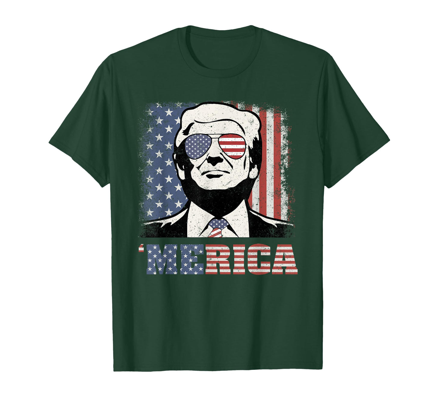 'MERICA TRUMP Shirt Funny Trump 4th Of July American Flag T-Shirt