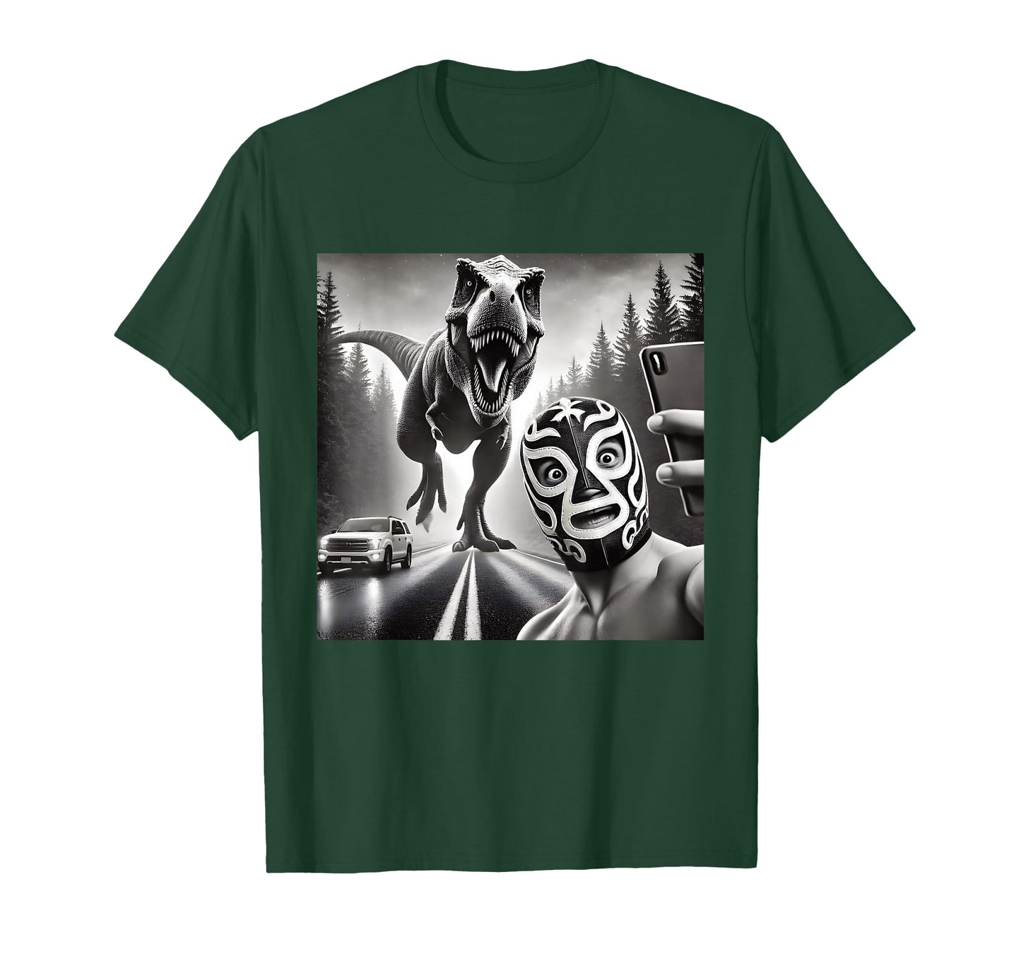 Mexican Wrestling Lucha Libre Mask Selfie Adventure T-Shirt