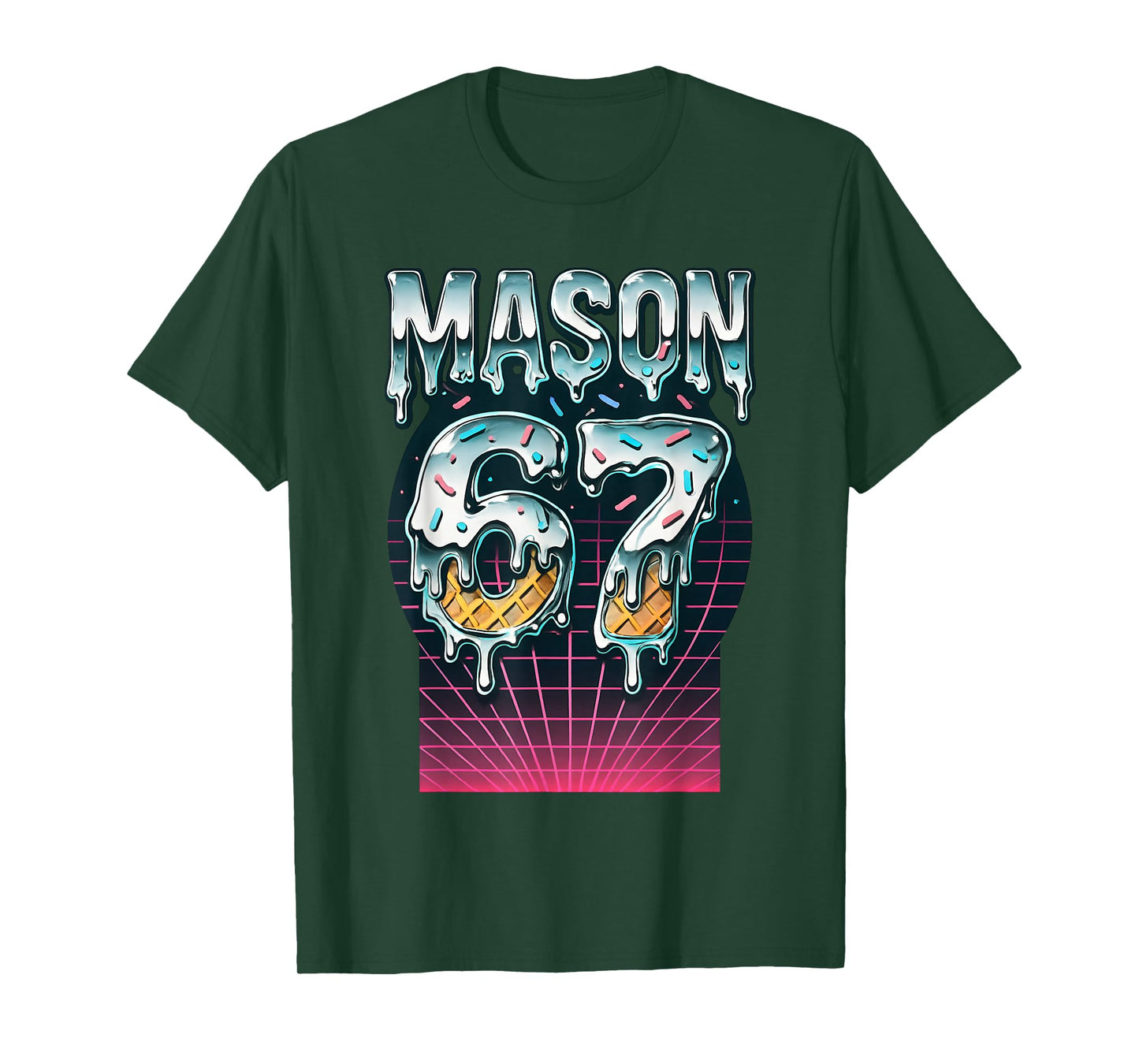 Mason 67 Meme Ice Cream Drip Six Seven Funny 6 7 Teen Boys T-Shirt