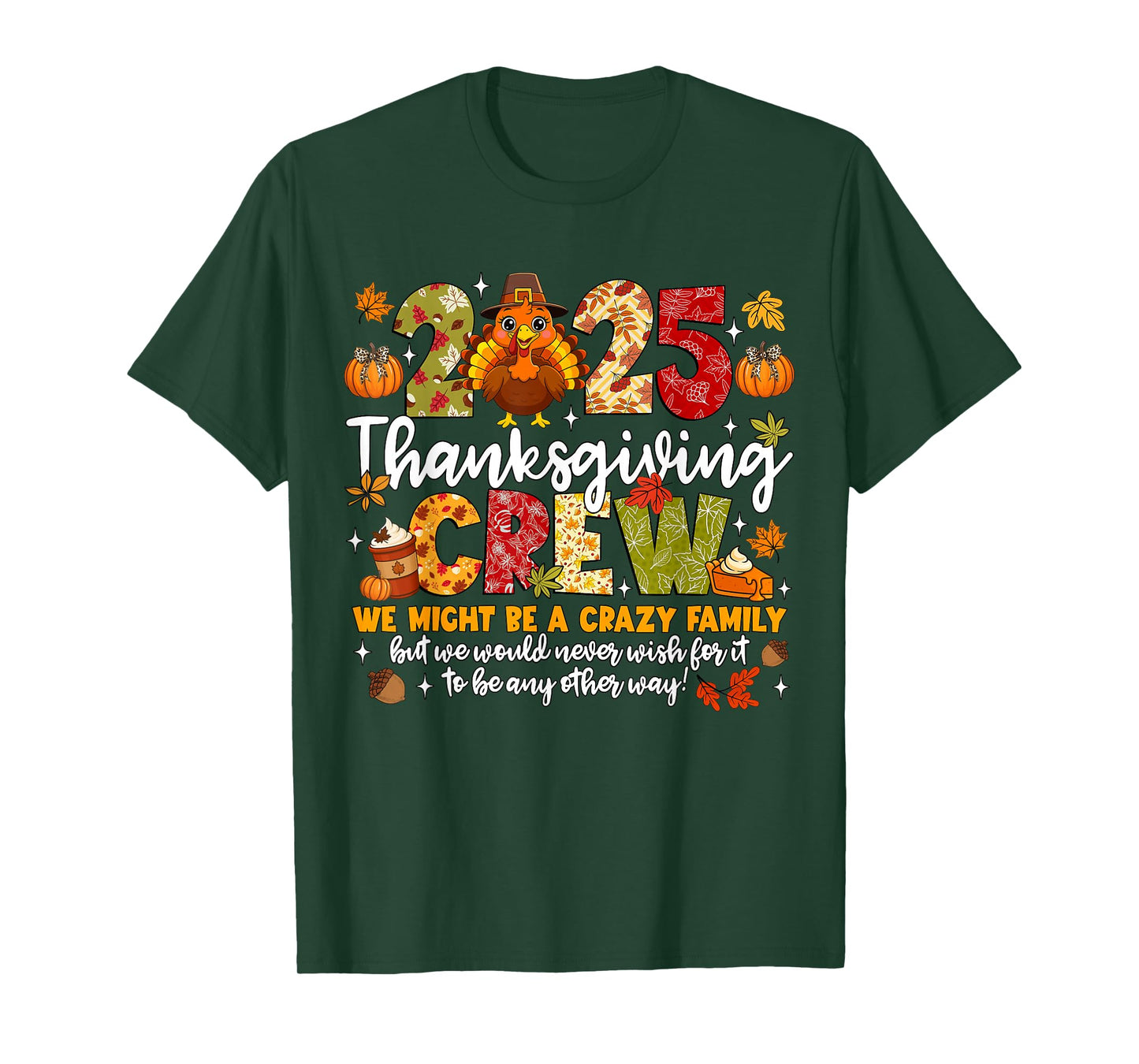 Family Thanksgiving 2025 Thanksgiving Crew Turkey Matching T-Shirt