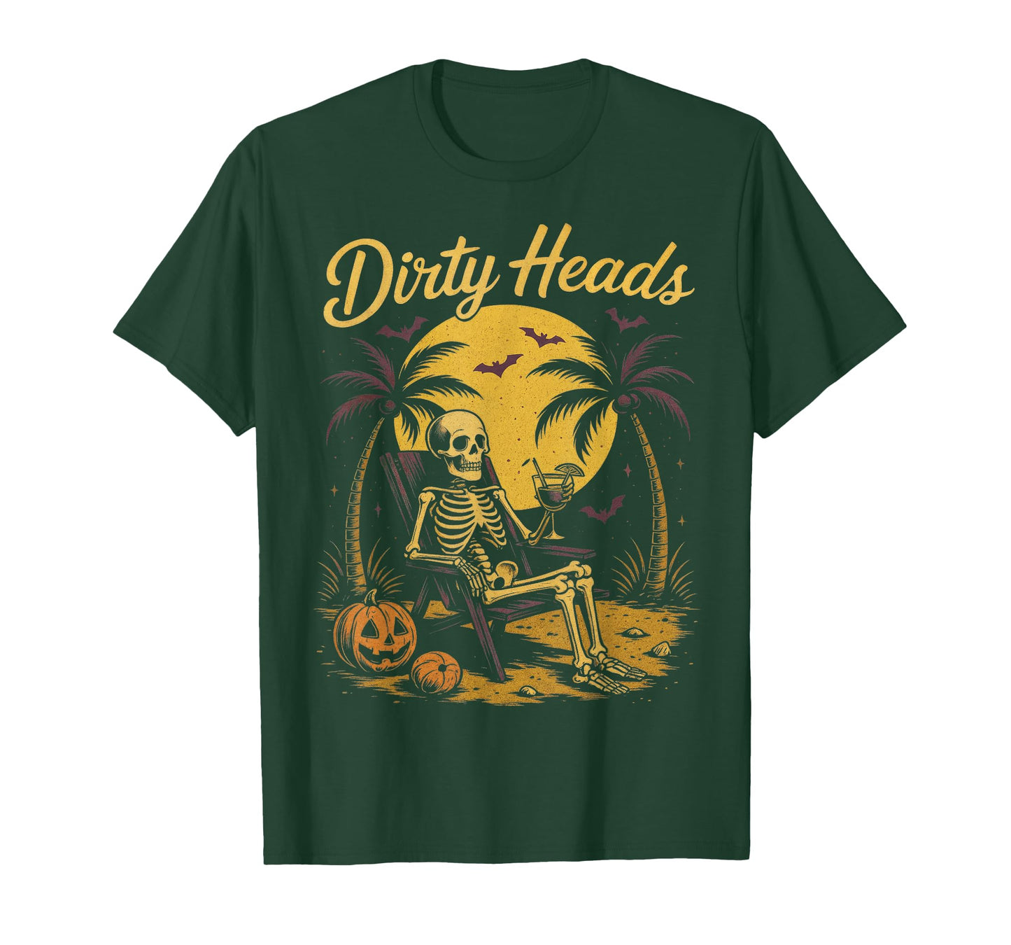 Halloween Chill Skeleton Dirty Heads Retro for Men Women T-Shirt