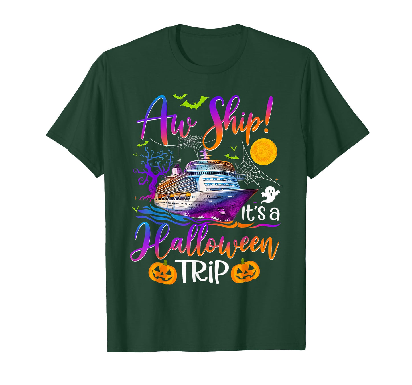 Aw Ship Halloween Family Cruise Crew Family Vacation Trip T-Shirt