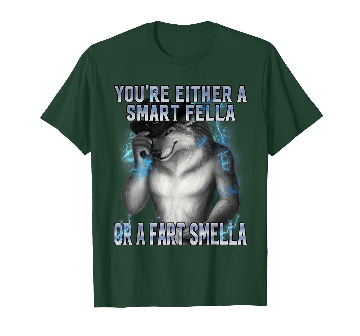 Smart Fella Alpha Wolf Meme Funny Werewolf Cursed Meme T-Shirt
