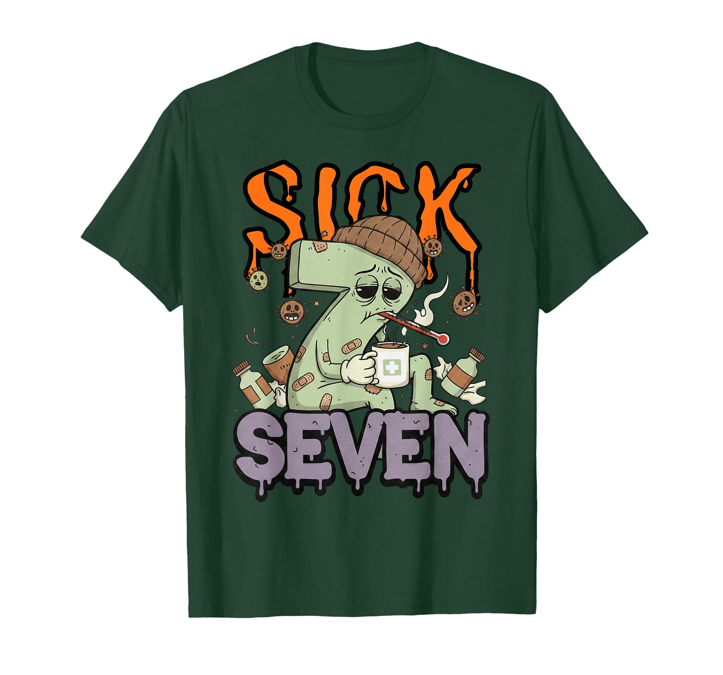 Sick Seven Meme Tee 67 Six Seven Funny Wordplay Halloween T-Shirt