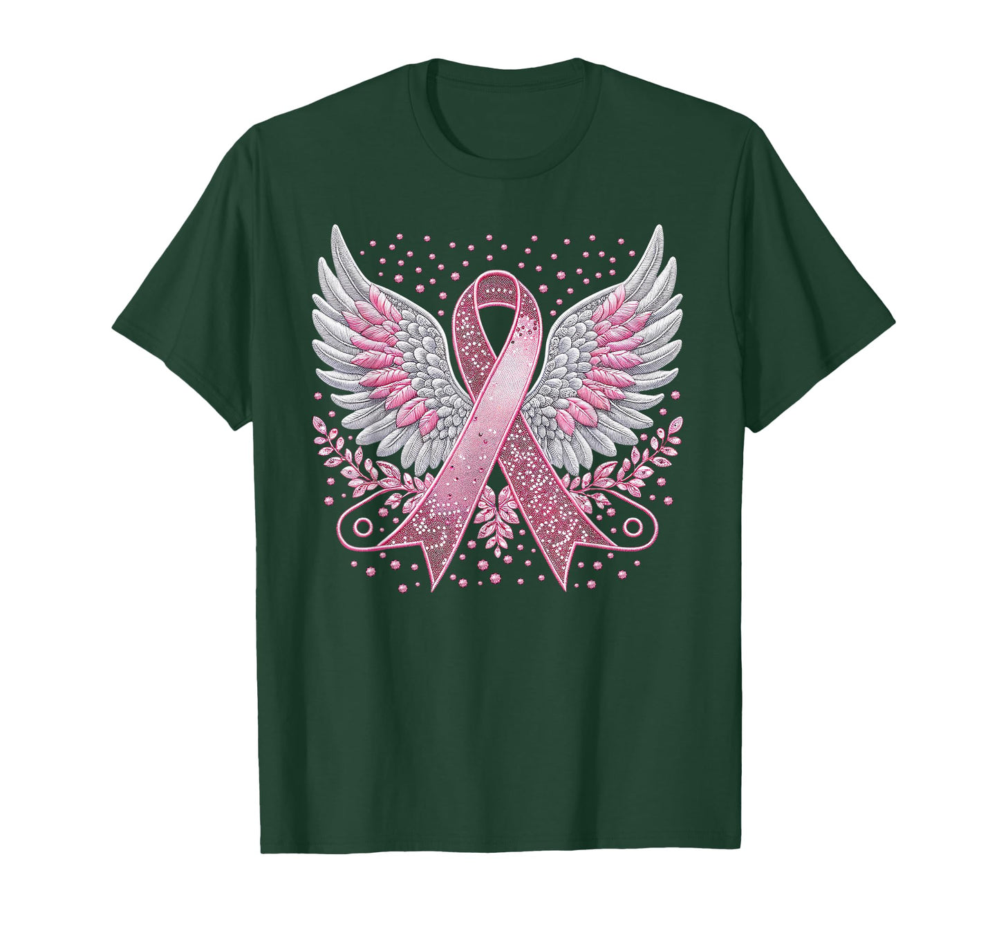 Pink Ribbon Angel Wings Breast Cancer Awareness Women Kids T-Shirt