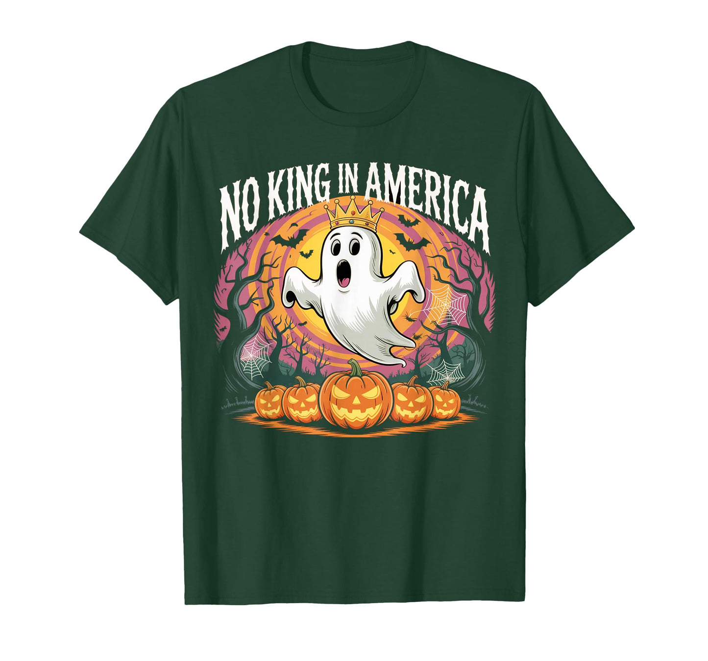 Funny Halloween No Kings in America Since 1776 Distressed T-Shirt