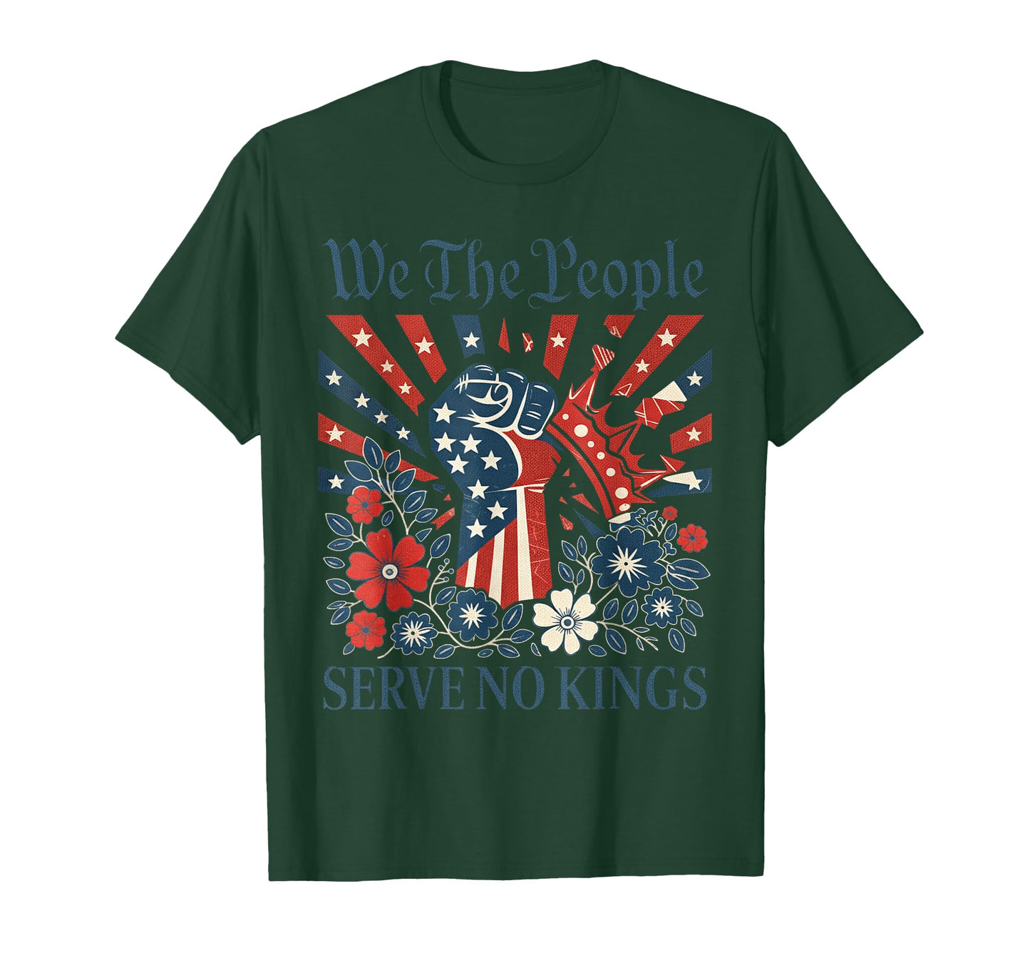 We The People Serve No Kings Stars Stripes America Patriotic T-Shirt
