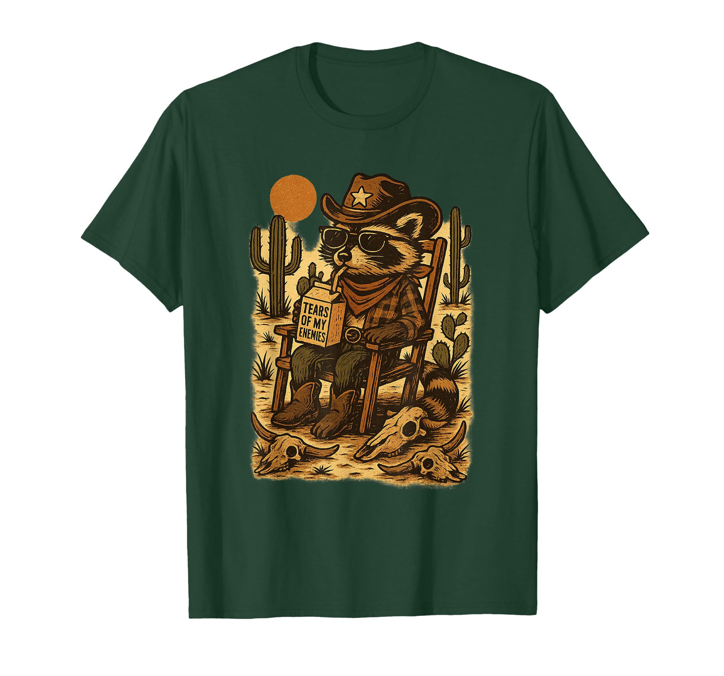 Country Cowboy Raccoon Rodeo Cowgirl Funny Western Texas T-Shirt
