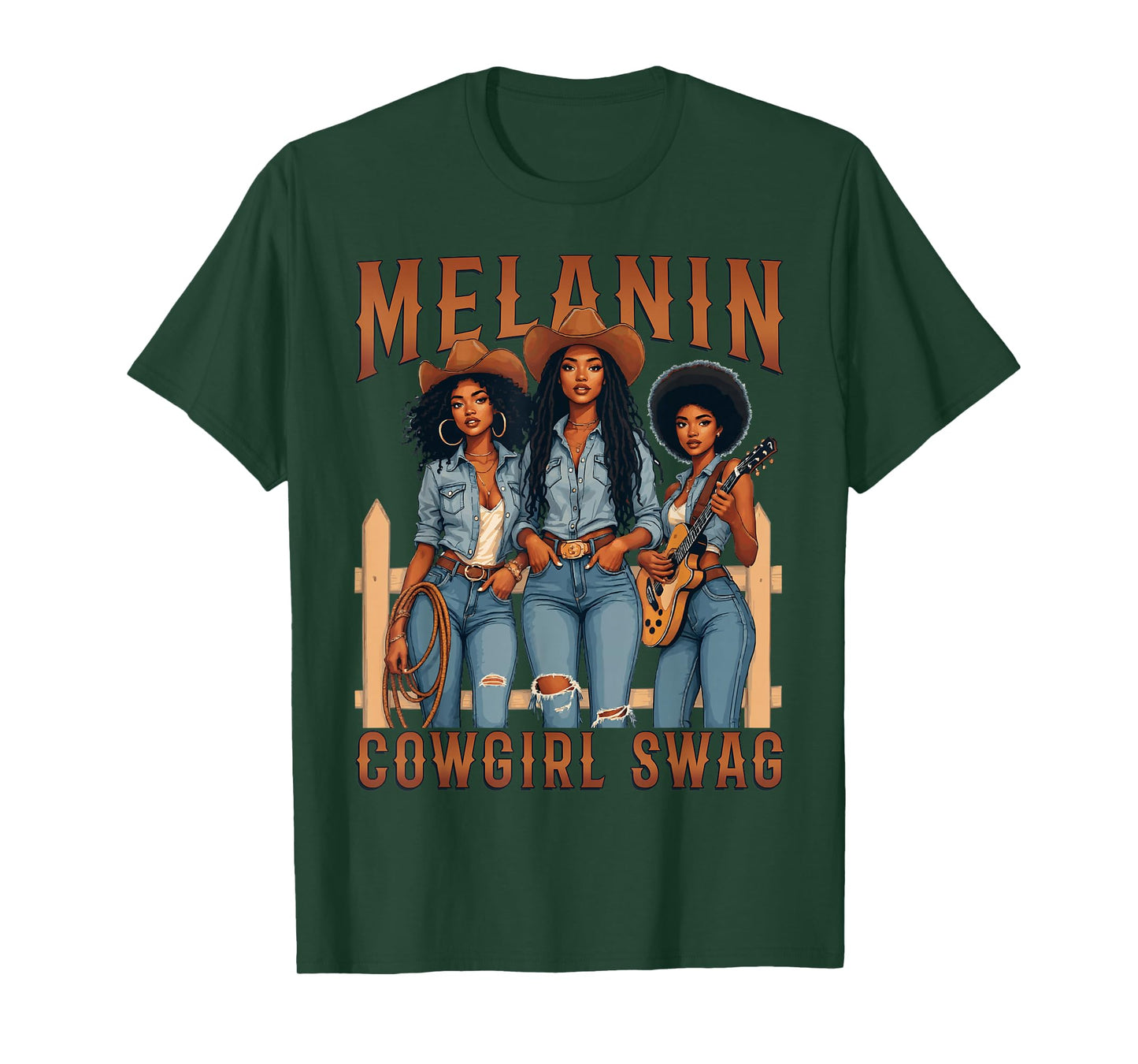 Melanin Cowgirls Black History Month African Melanin Pride T-Shirt