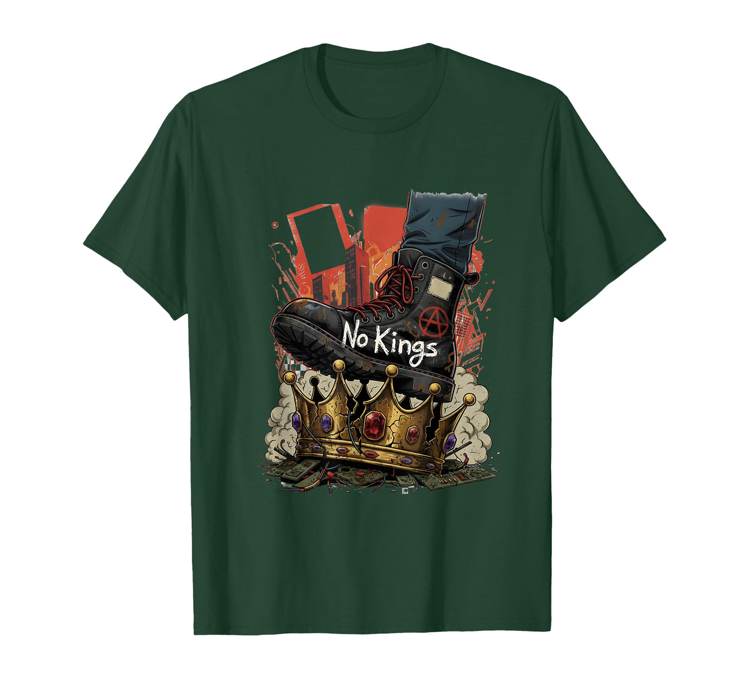 No Kings Shoe On Crown No King in America Liberty Statement T-Shirt
