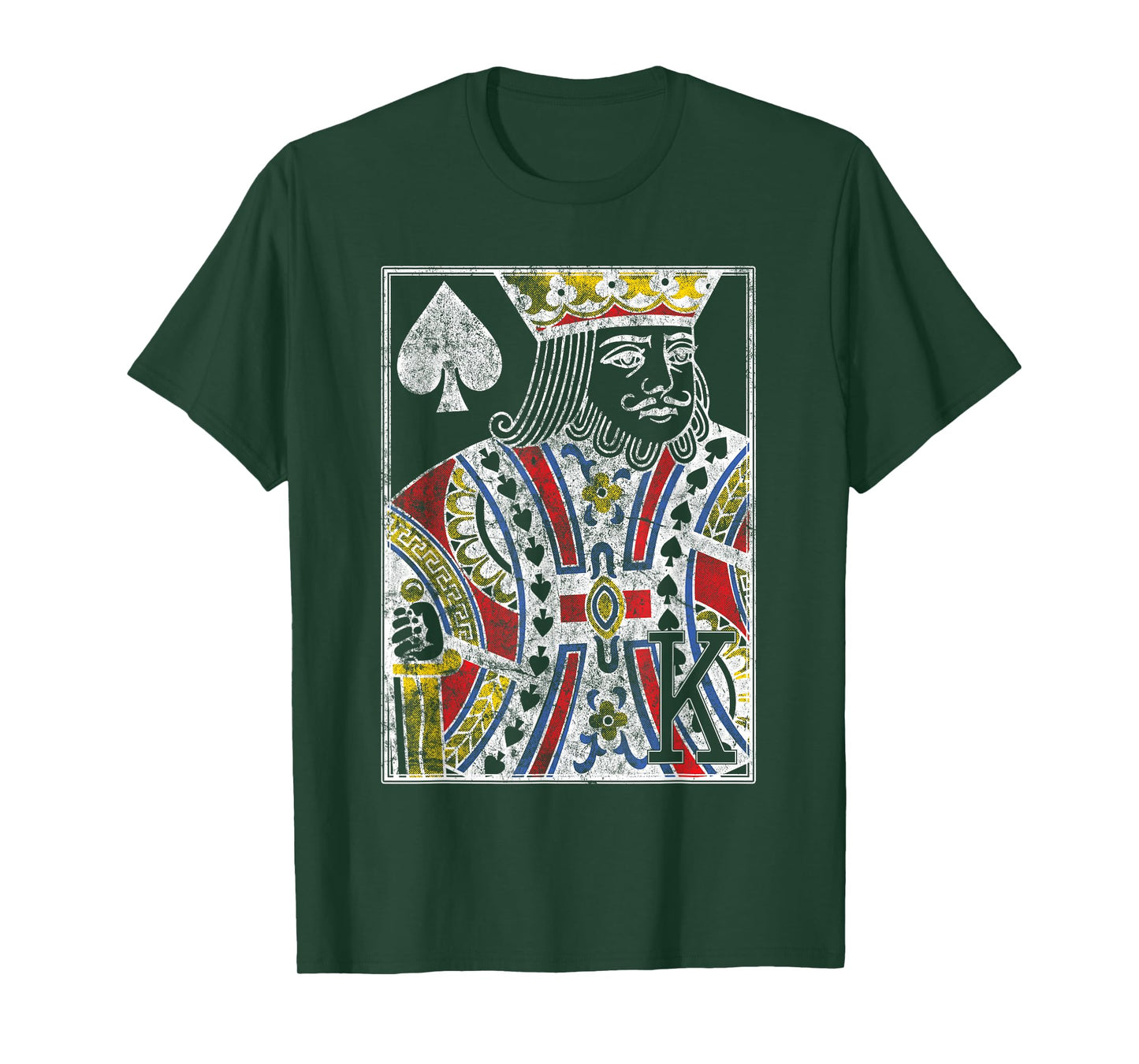 King of Spades Vintage Look Distressed Playing Card T-Shirt