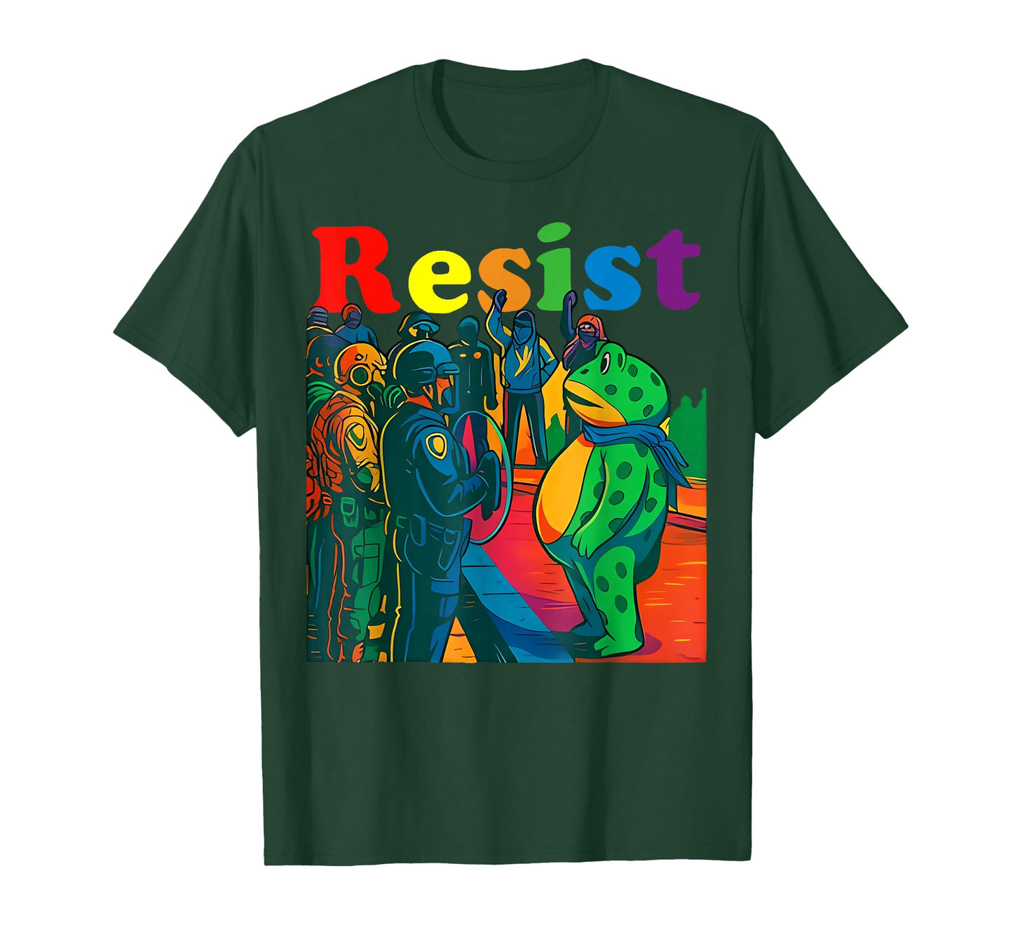 Vintage Portland 2025 Resist Frog Protest Men Women T-Shirt