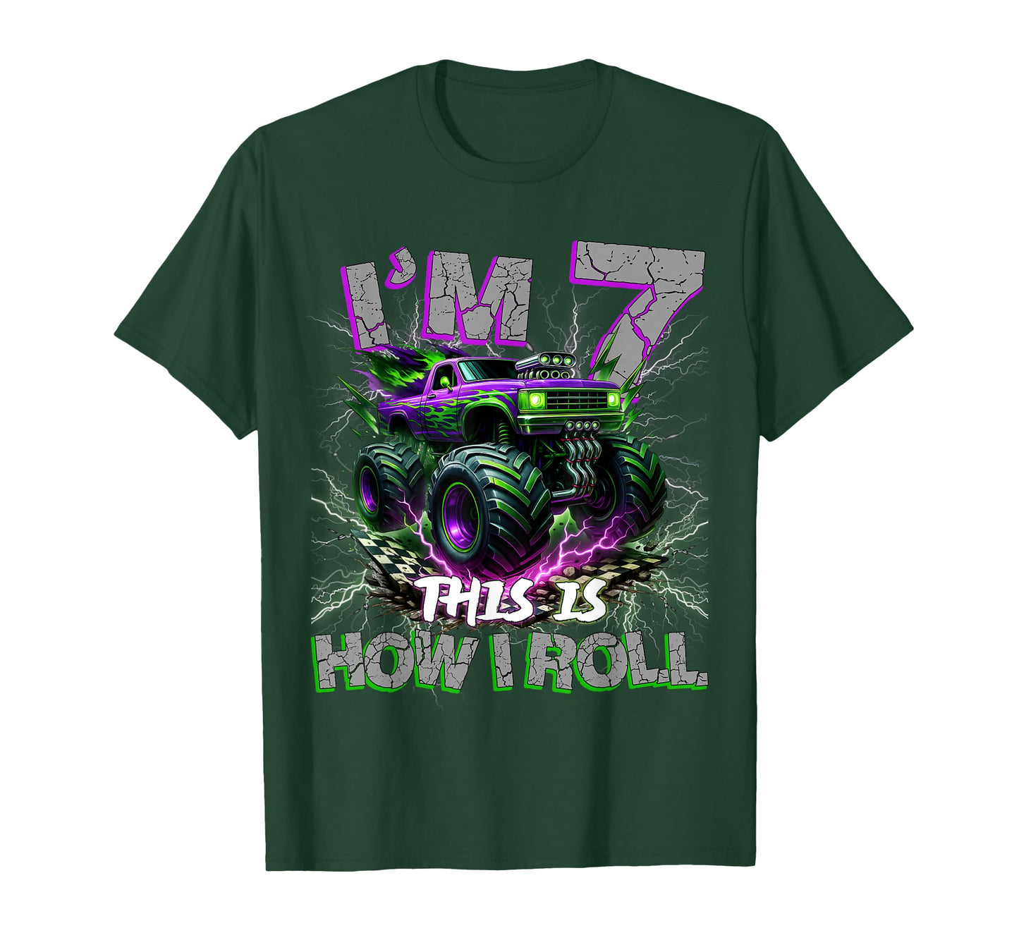 Im 7 Years Olds Monster Truck 7th Birthday Boy Gifts Outfit T-Shirt