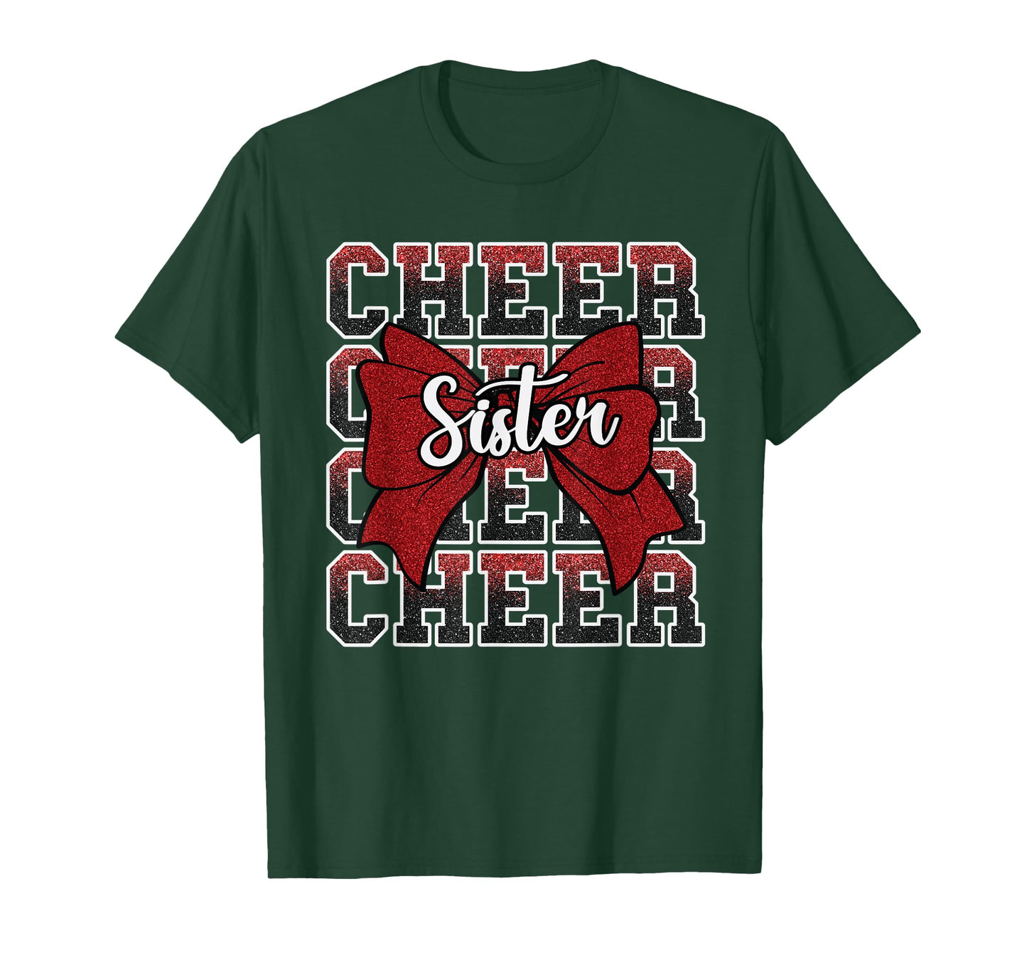 Coquette Cheer Sister Bow Sport Cheerleader Cheerleading Red T-Shirt
