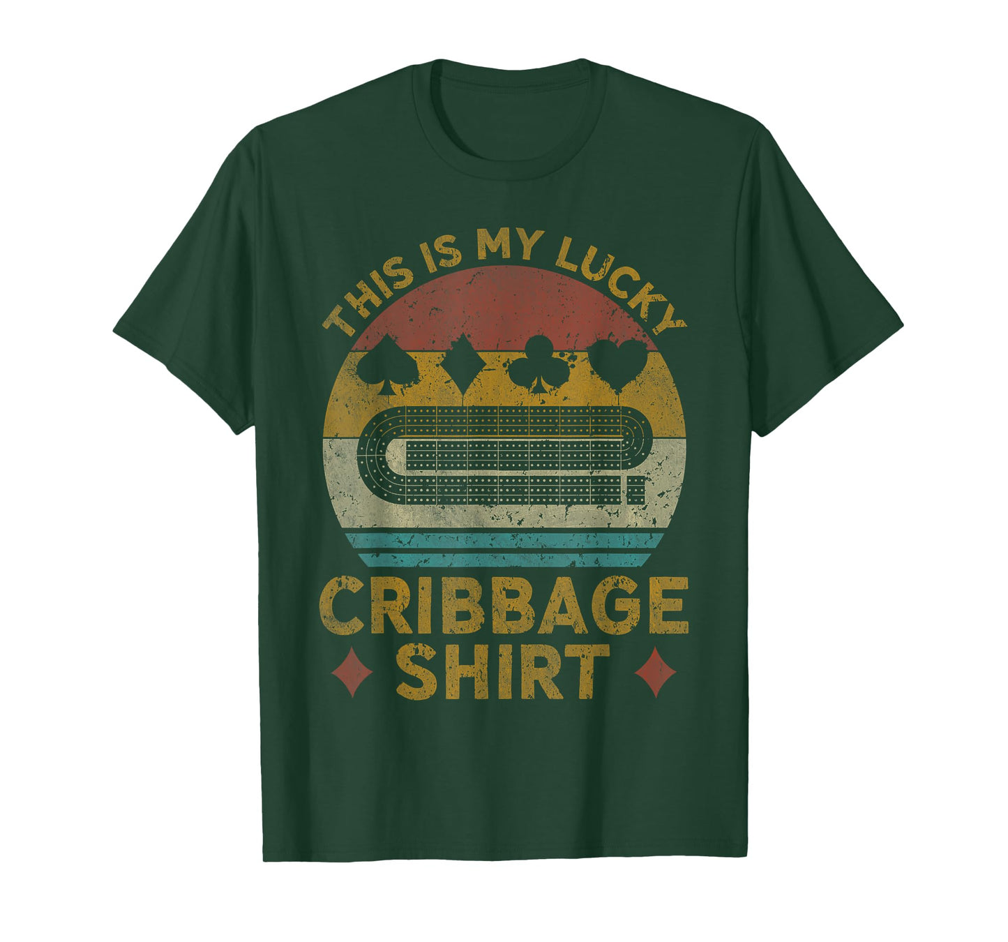 Cribbage Lucky Cribbage Lovers Vintage Cribbage Board Game T-Shirt