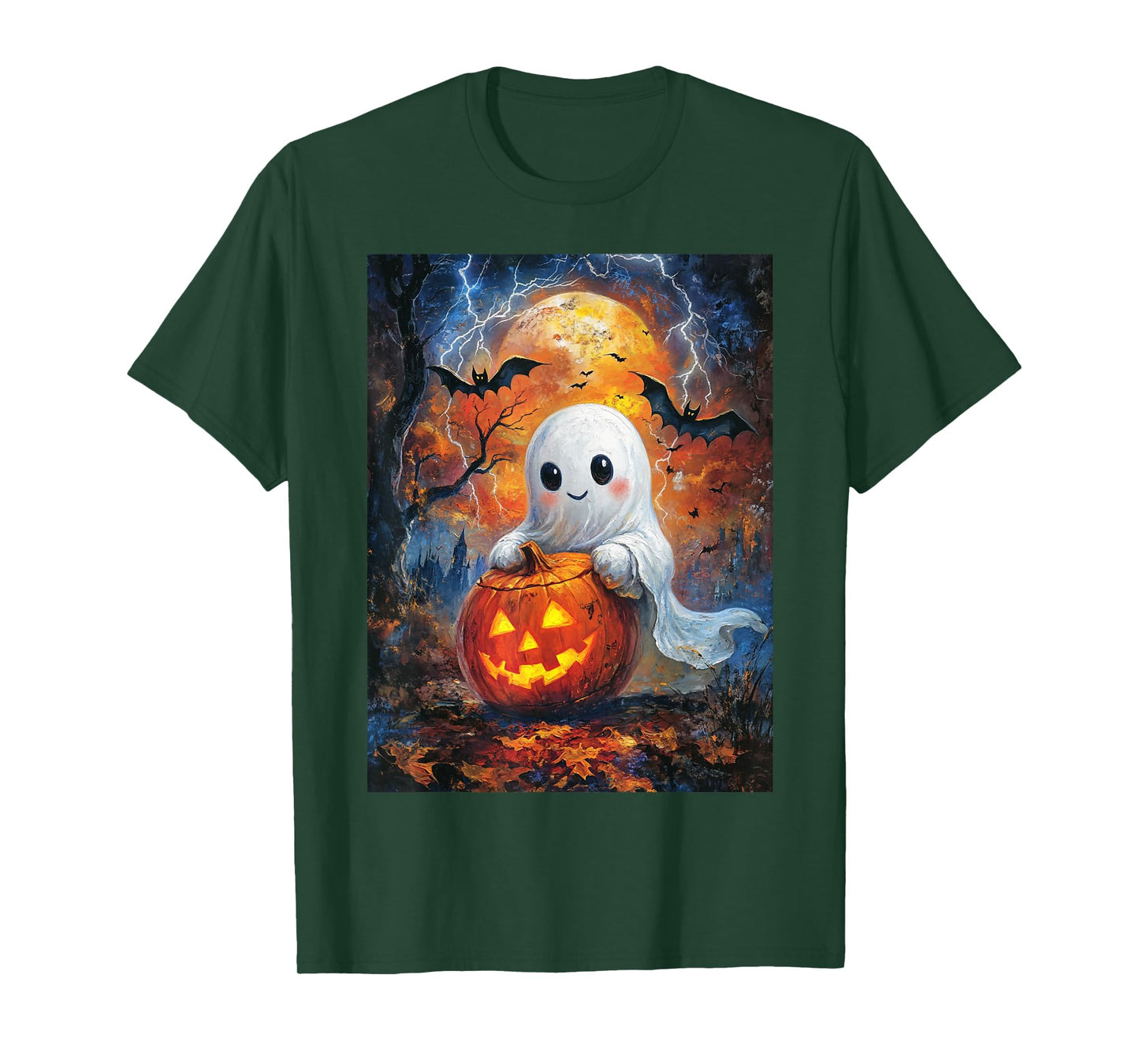 Halloween Pumpkin Design Girls Boys Kids Ghost Halloween T-Shirt