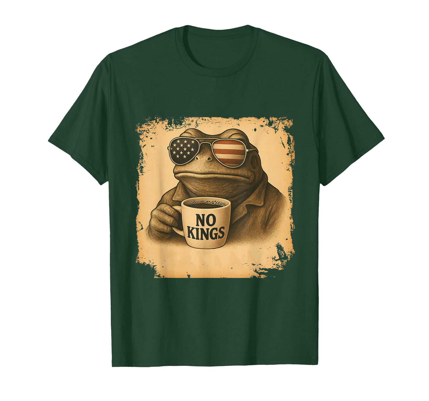 Portland Frog Coffee No Kings Vintage T-Shirt