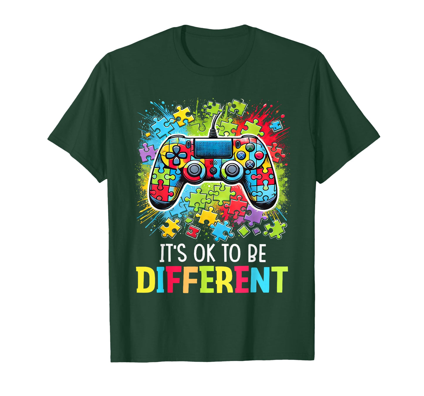 It's Ok To Be Different Video Game Controller Autism T-Shirt