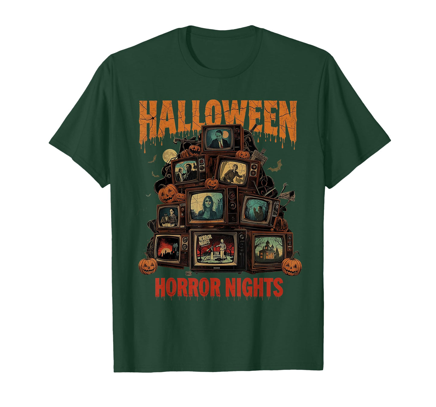 Halloween Horror Nights Retro Spooky TV Design T-Shirt