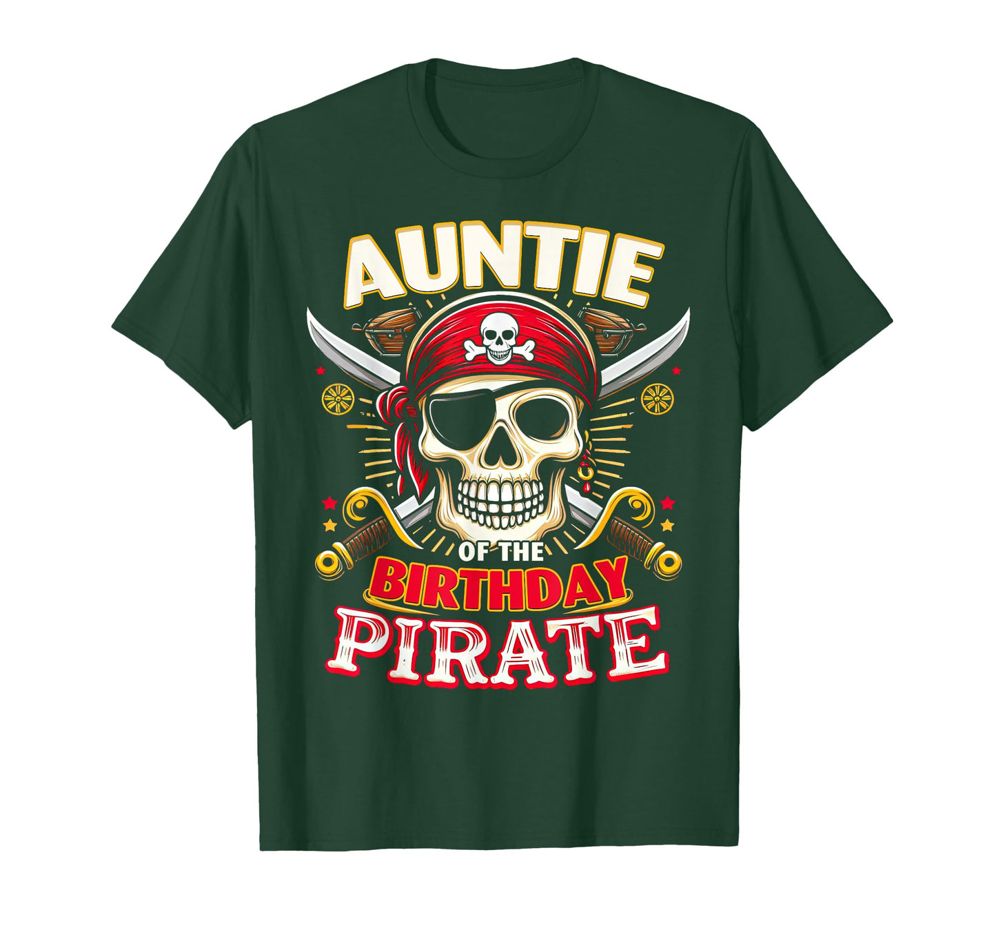 Auntie of the Birthday Pirate Themed Matching Bday Party T-Shirt