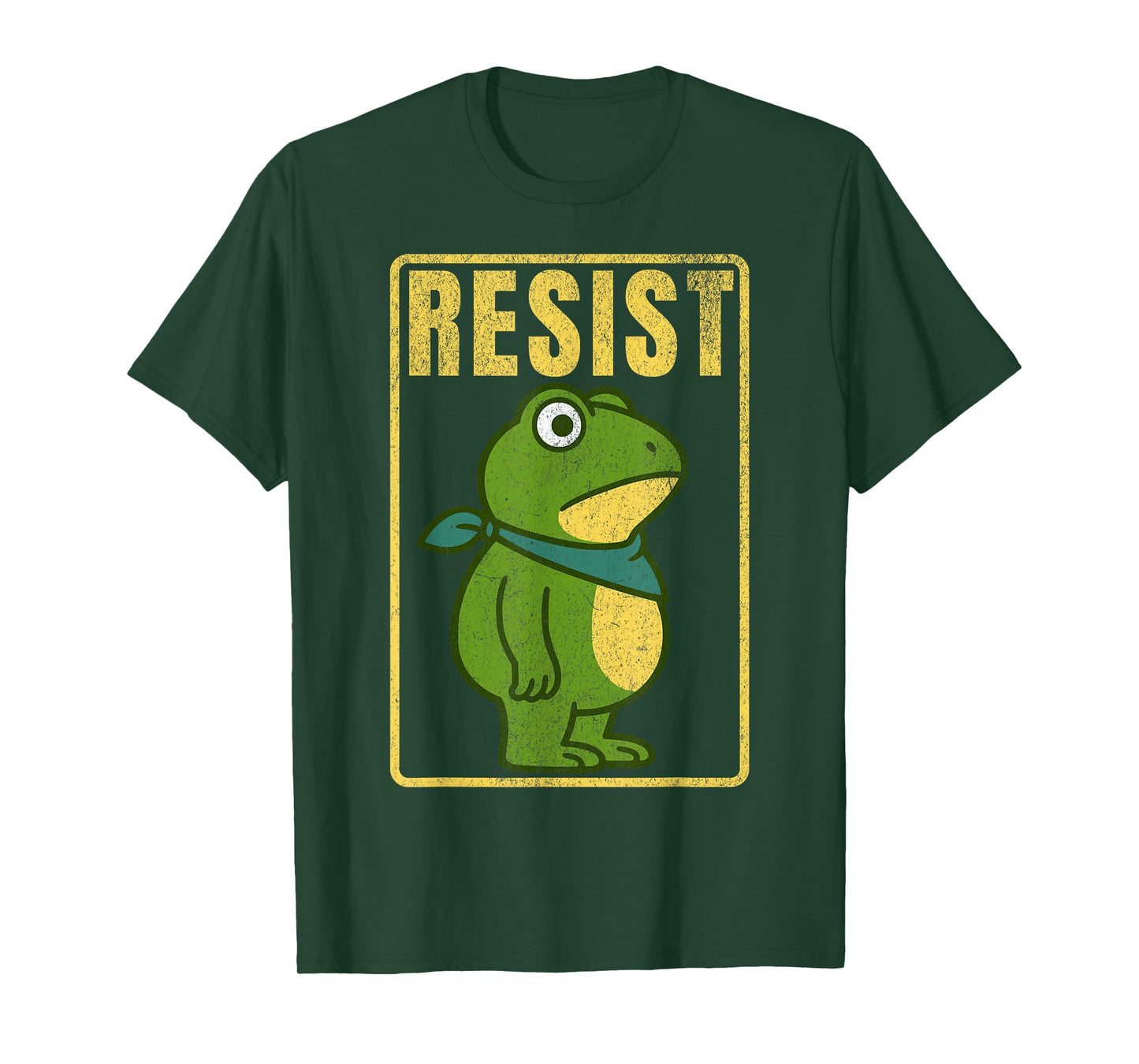 Portland Frog Protest Resist Distressed Vintage Graphic Tee T-Shirt
