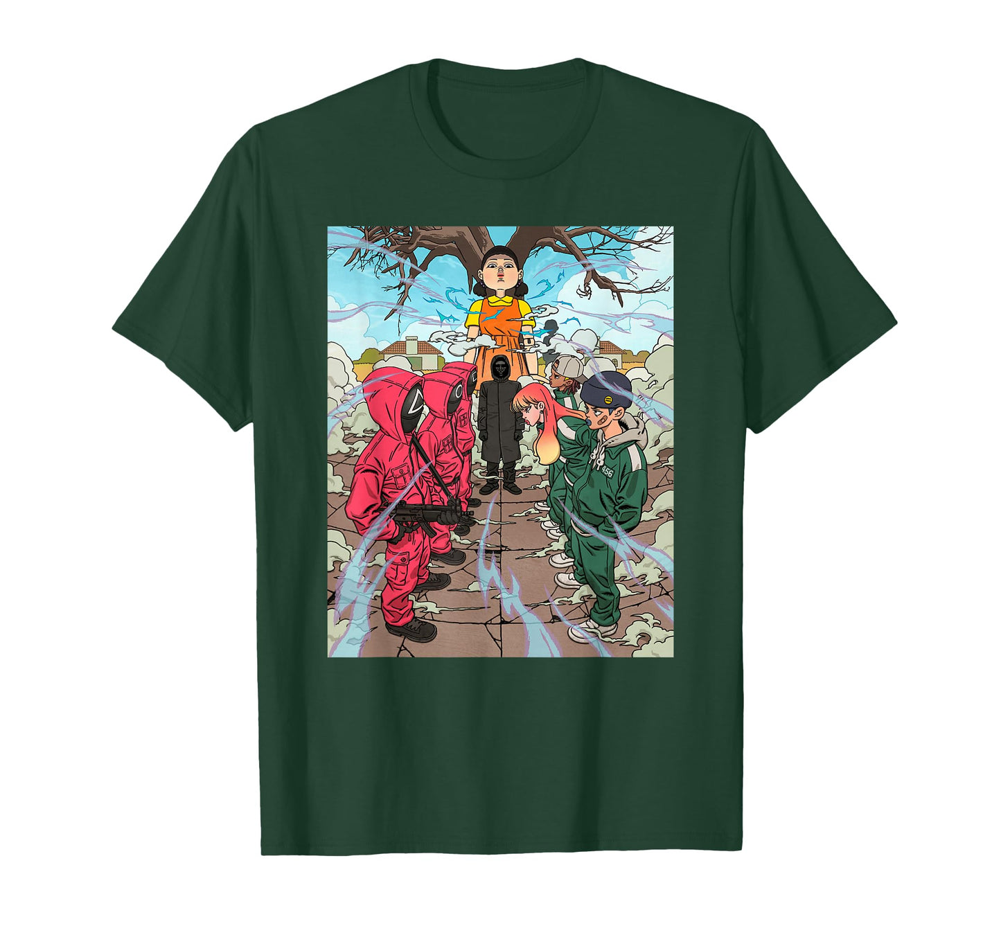 Squid Game Iconic Red Light Green Light Game Chest Poster T-Shirt