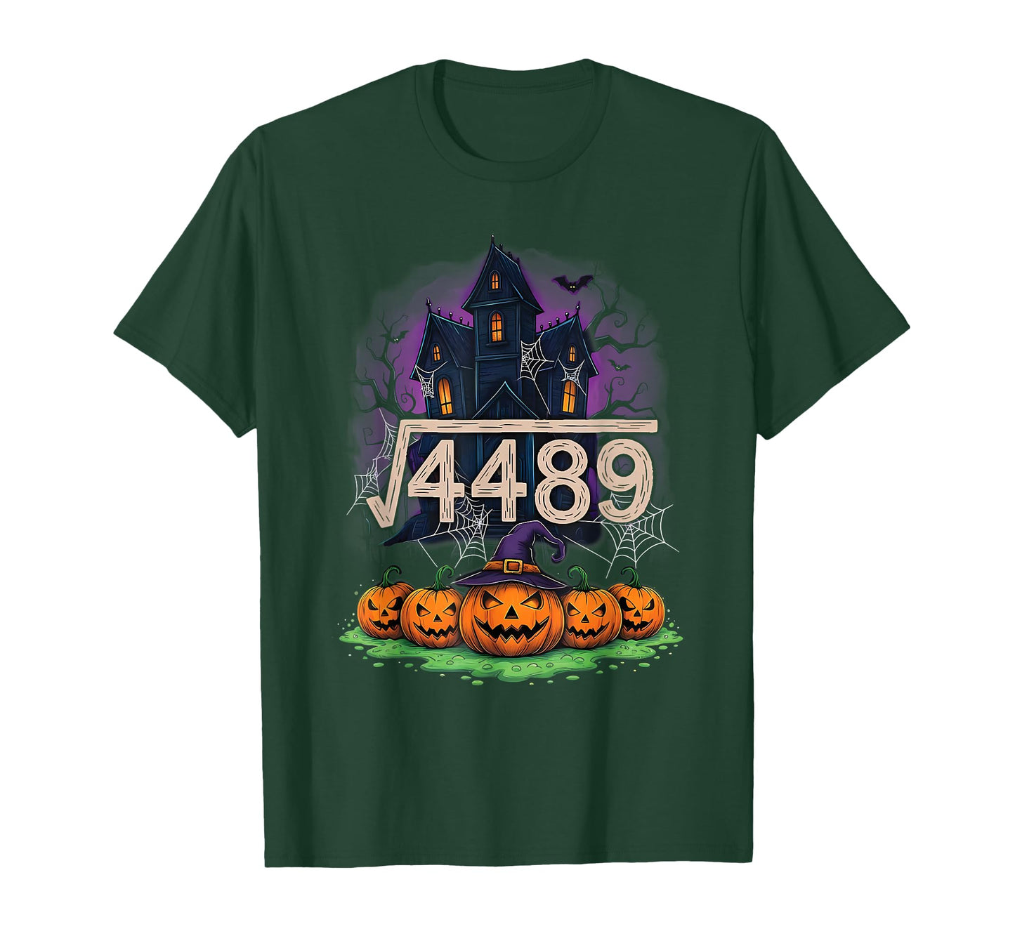 Square Root 4489 Funny Halloween Meme 67 Math Teachers Kids T-Shirt