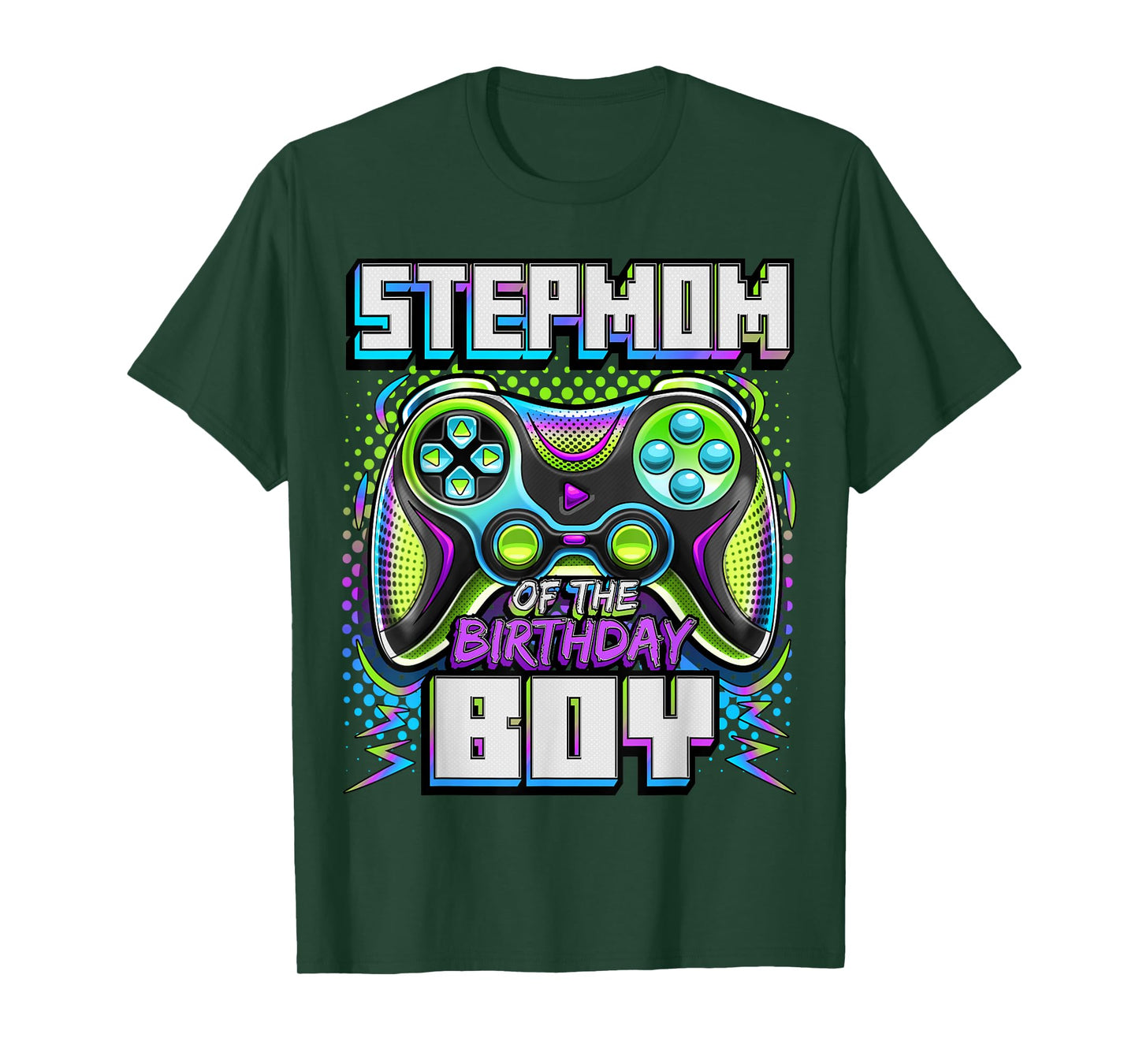 Stepmom of the Birthday Boy Matching Family Video Game Party T-Shirt