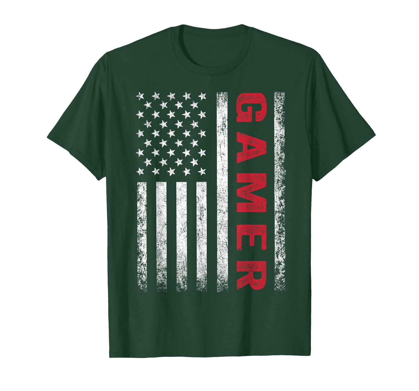 American Flag Funny Gamer Gift Video Games Boys Men Gaming T-Shirt