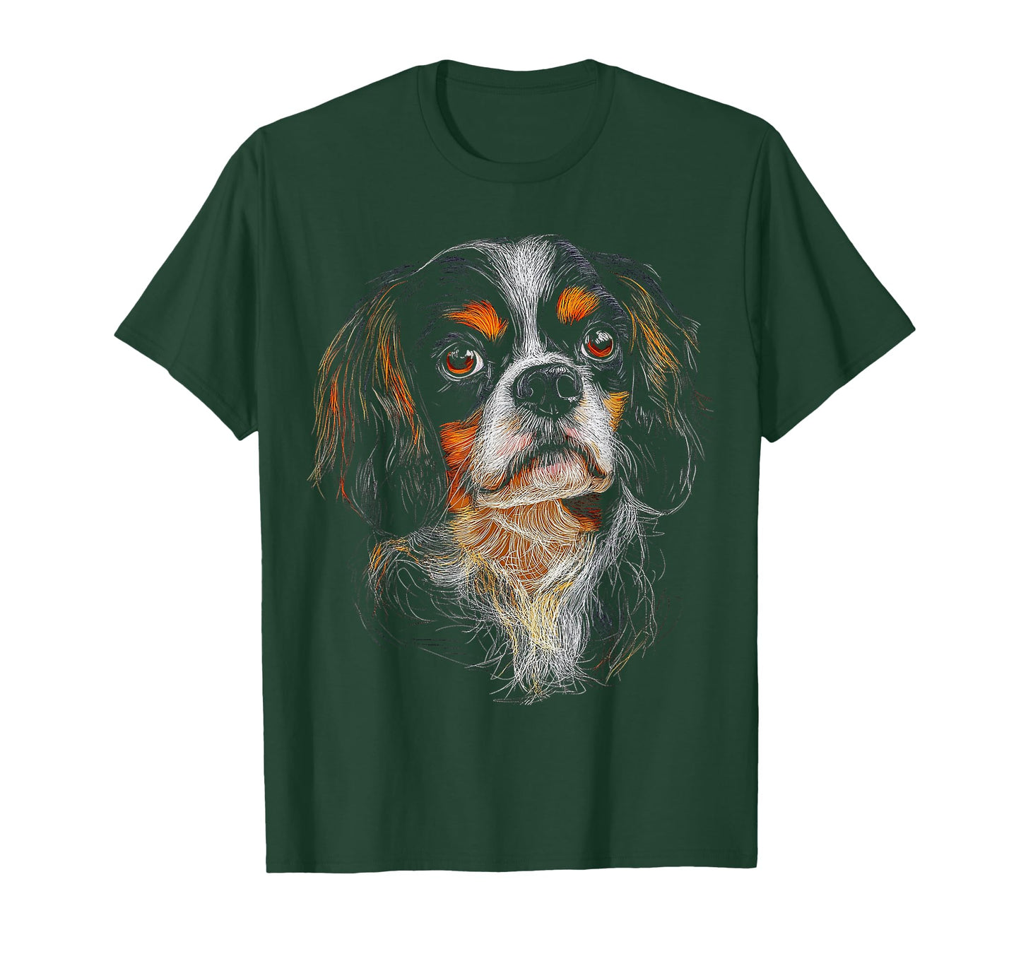 Cavalier King Charles Spaniel Dog Motif Pet Artwork Men Women Kids T-Shirt