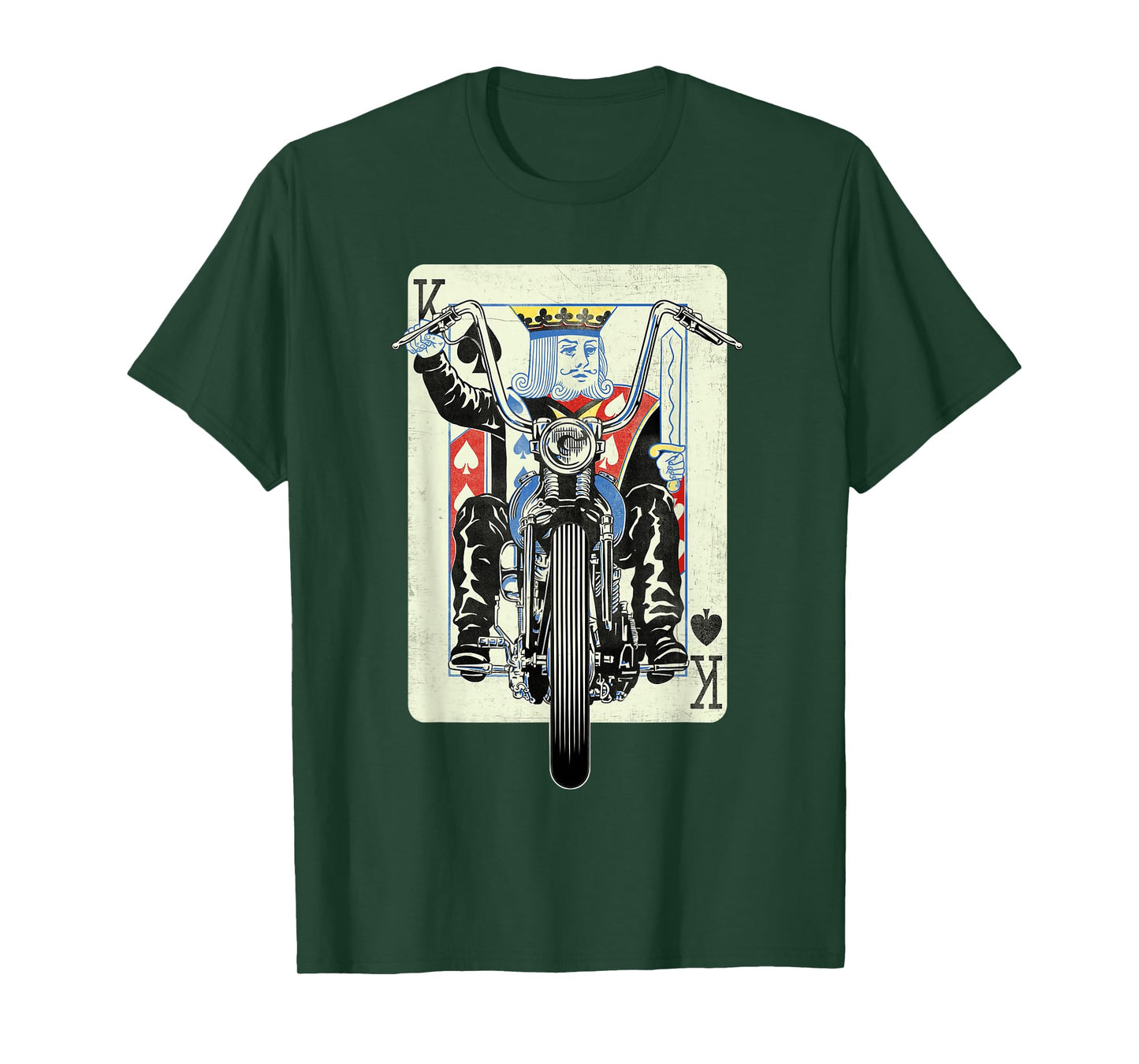 Vintage King Card Motorcycle Poker Black Jack Gambling Biker T-Shirt