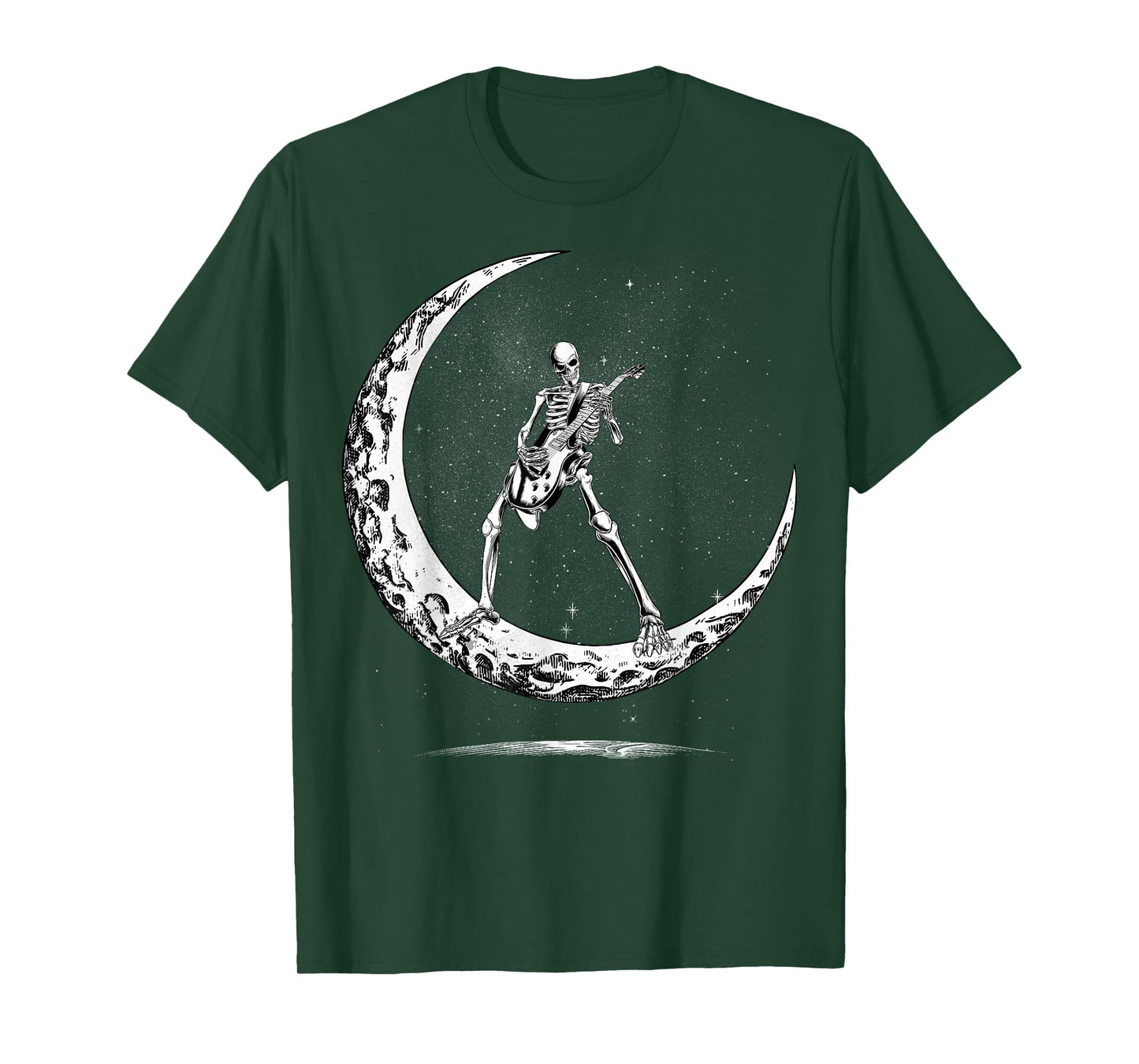 Skeleton Playing Guitar Rock And Roll Band Halloween Men Kid T-Shirt