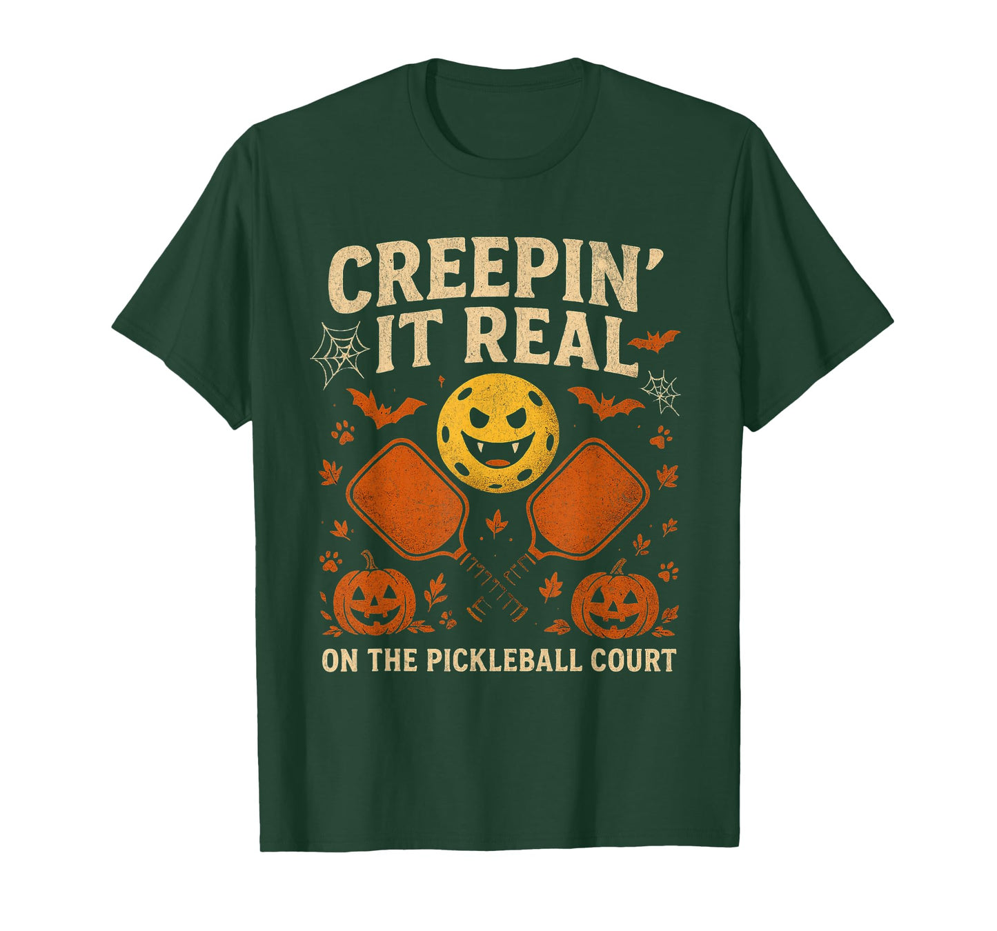 Funny Halloween Pickleball Player Costume Spooky Men Women T-Shirt