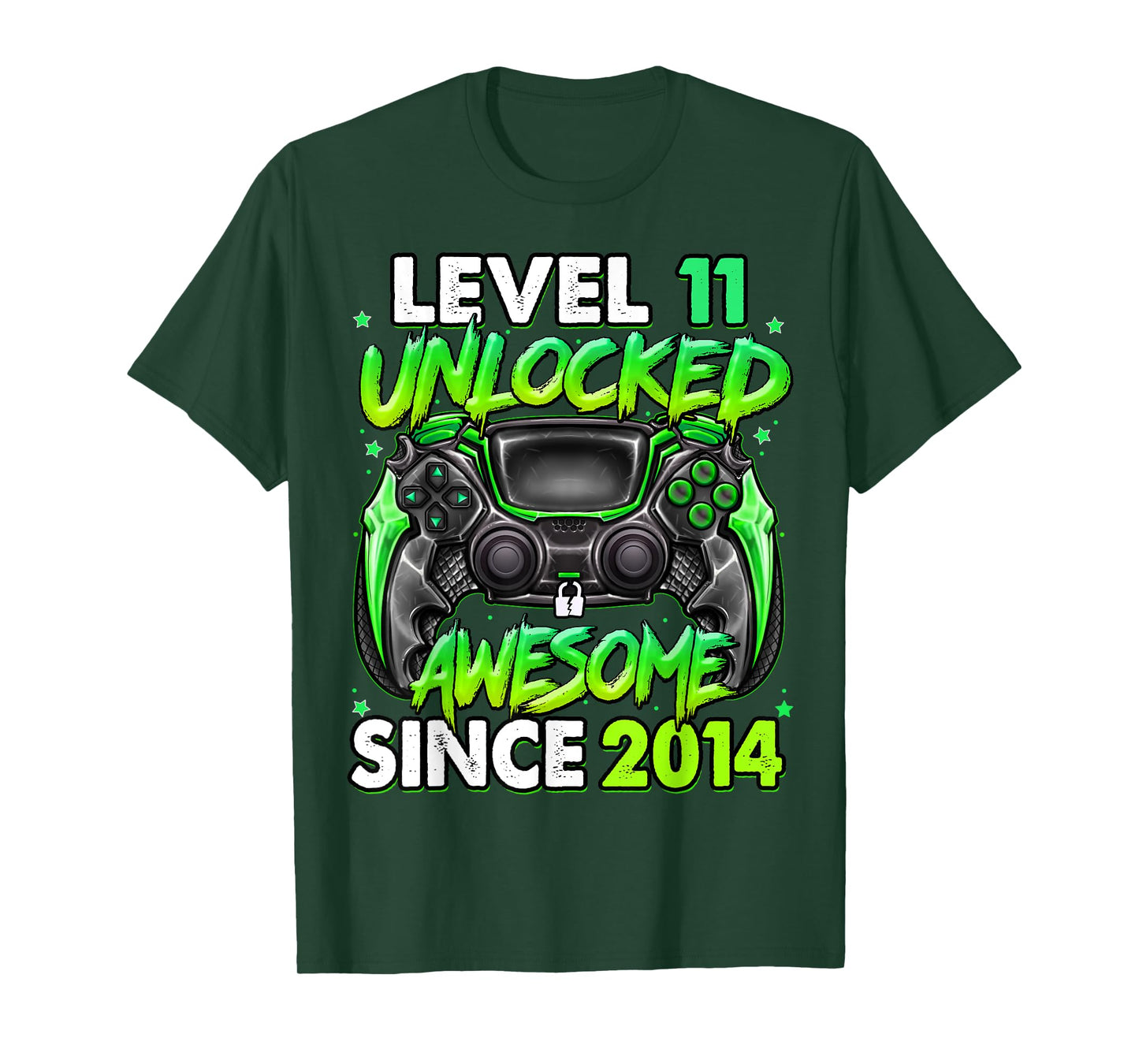 Level 11 Unlocked Awesome Since 2014 11th Birthday Gaming T-Shirt