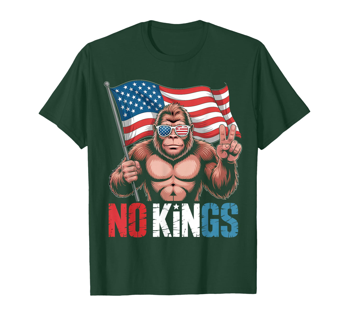 No Kings in America Bigfoot T-Shirt