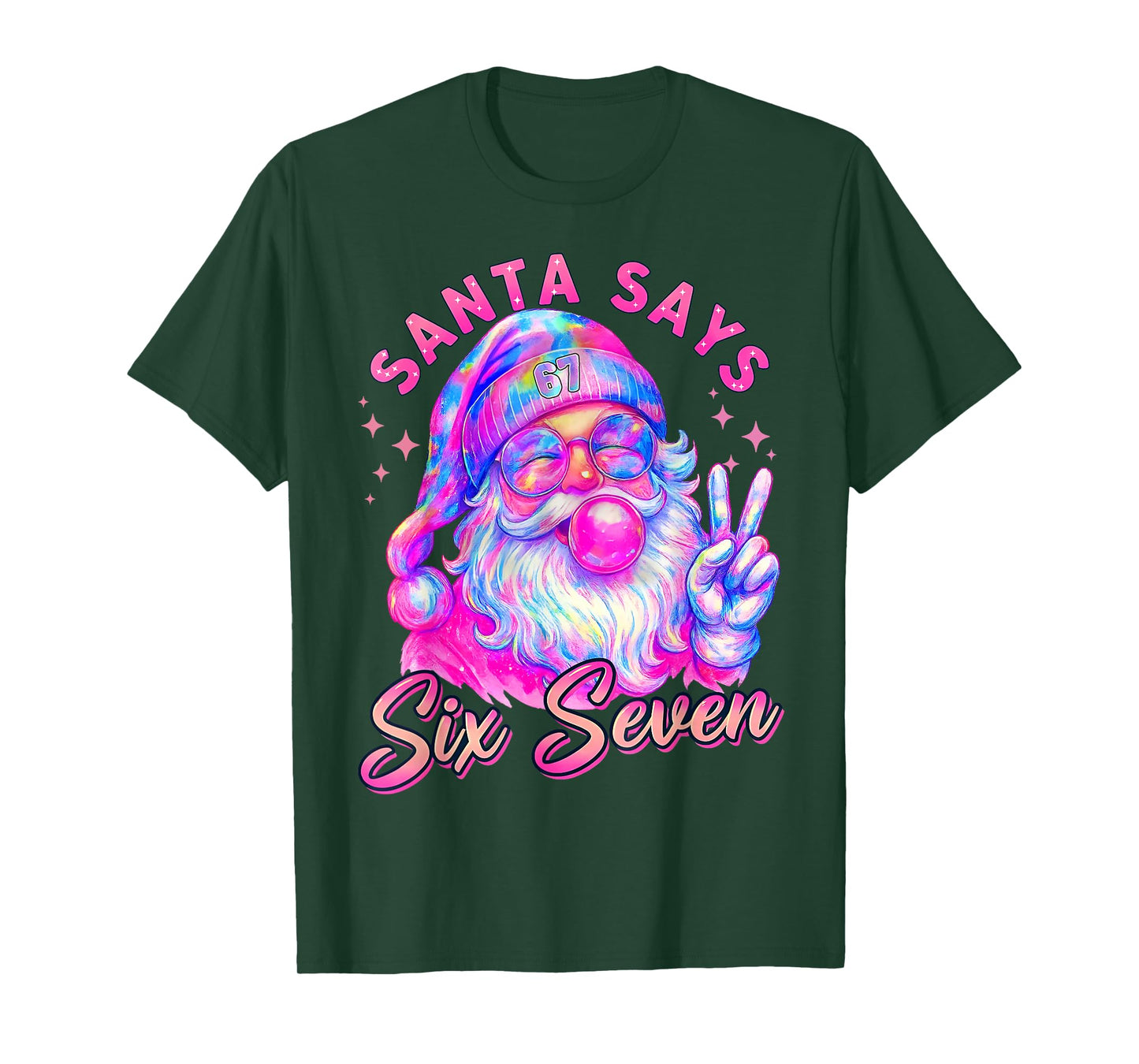 Funny Santa Says Six Seven Christmas 67 Meme Xmas Boys Girls T-Shirt