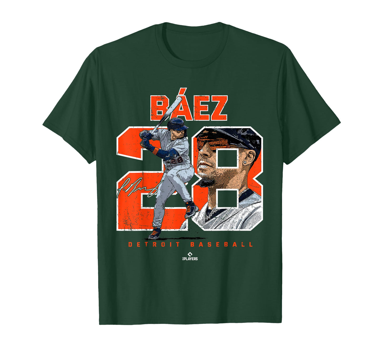 Number and Portrait Javier Baez Detroit MLBPA T-Shirt