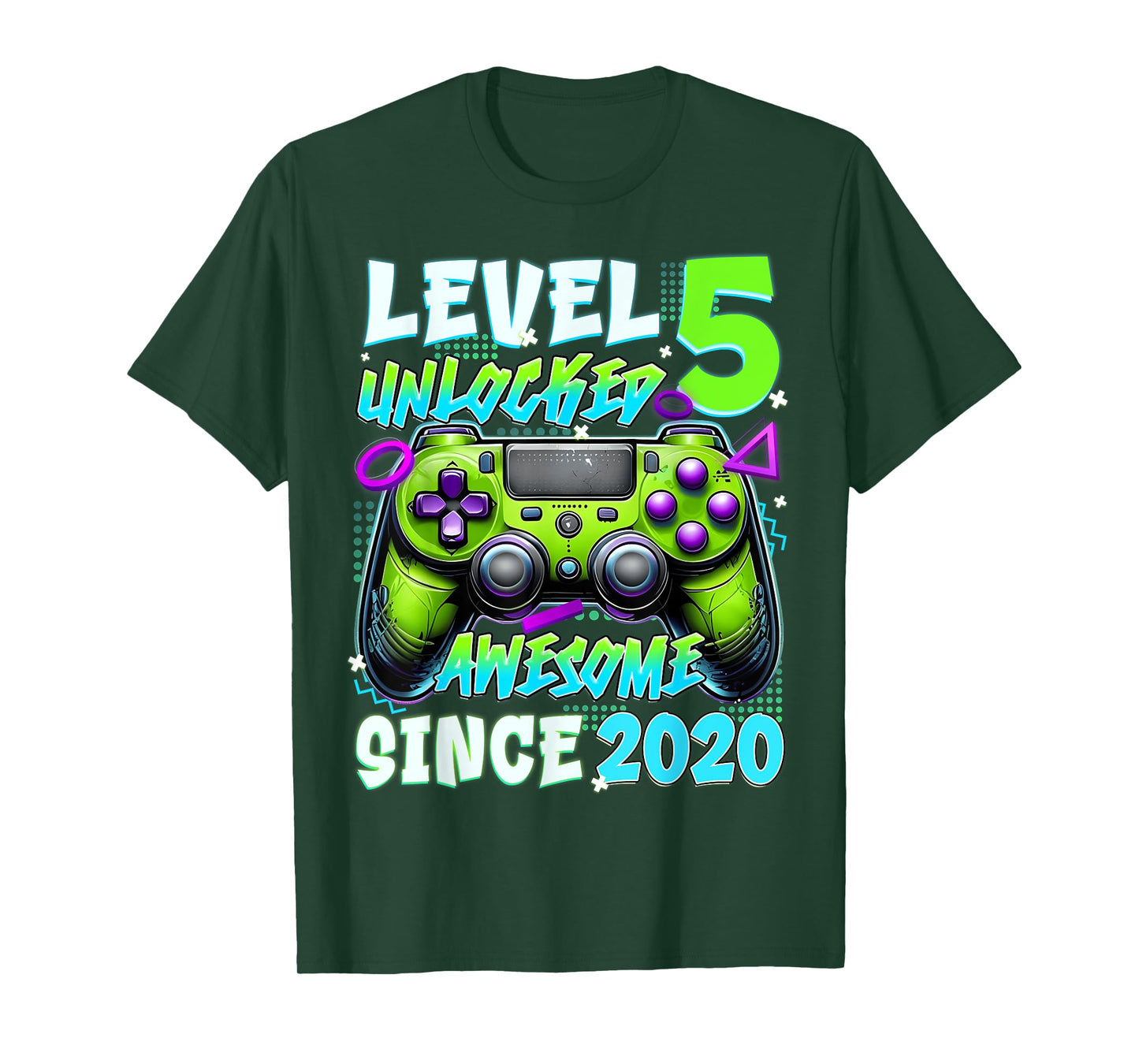 5th Birthday Video Game Level 5 Unlocked Awesome Since 2020 T-Shirt