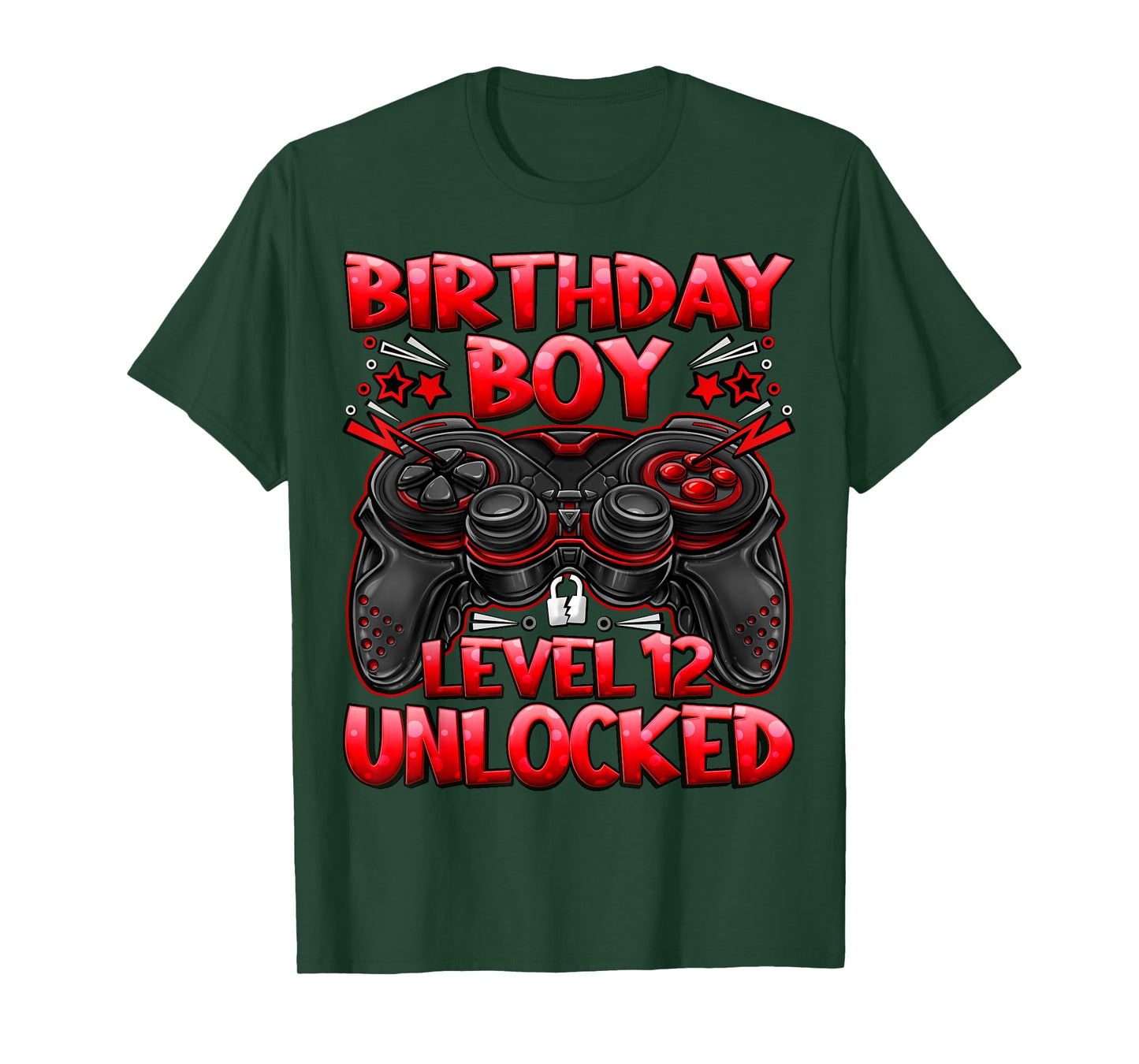 Birthday Boy Level 12 Unlocked 12th Birthday Gaming Gifts T-Shirt