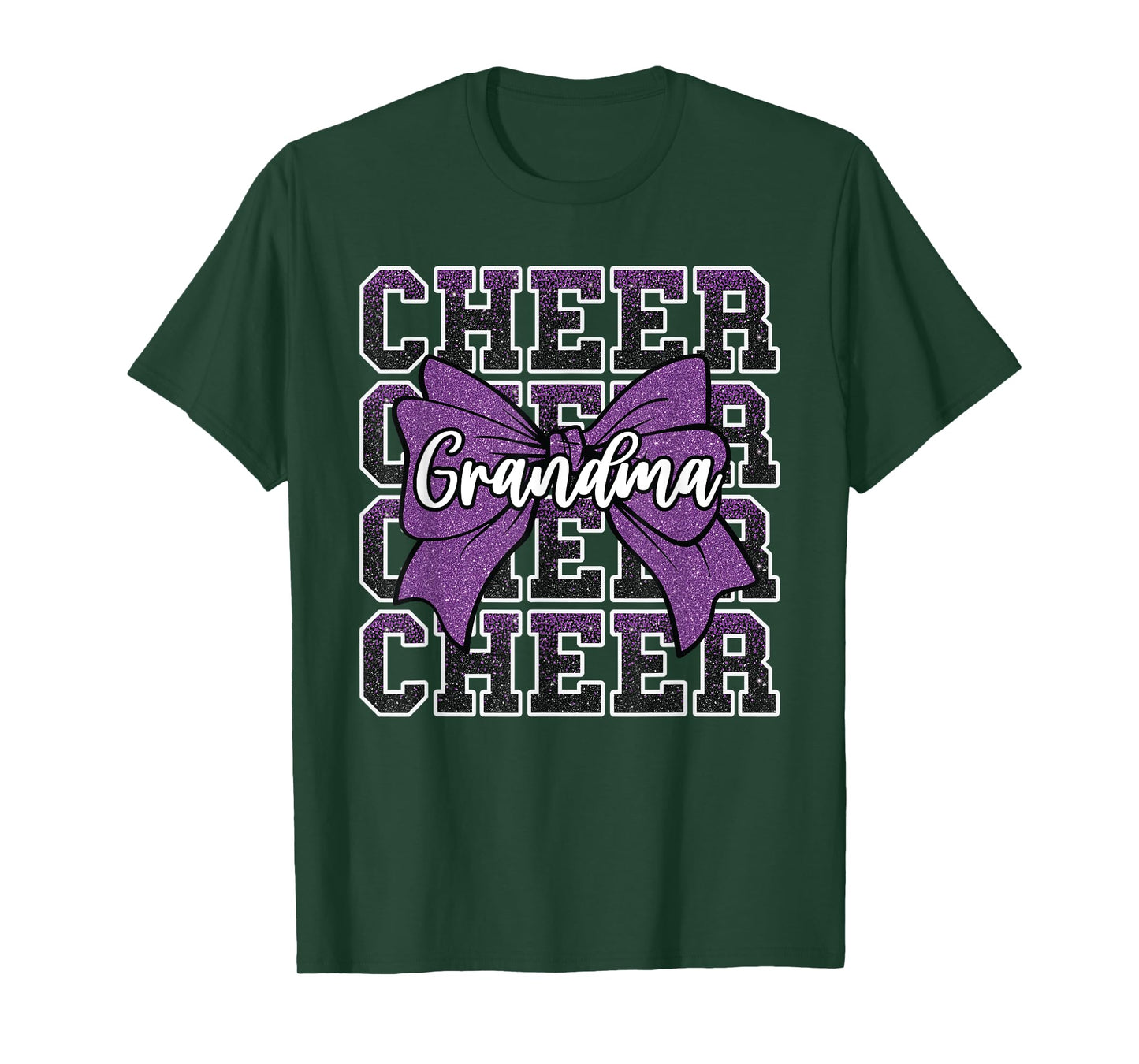 Cheer Grandma Bow Sport Cheerleader Cheerleading Purple T-Shirt