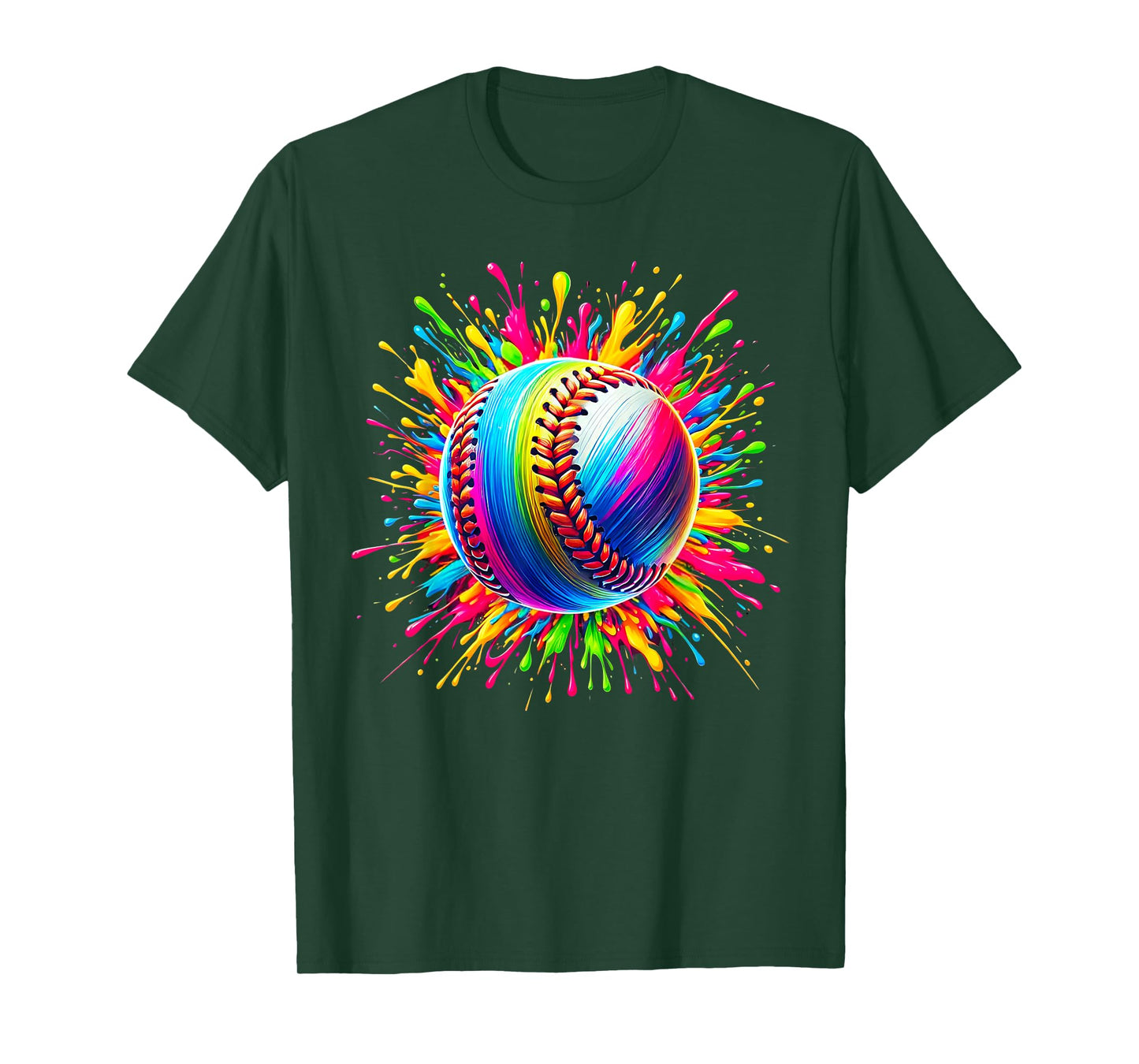 Colorful Softball Tie Dye Color Splash Softball Player Coach T-Shirt