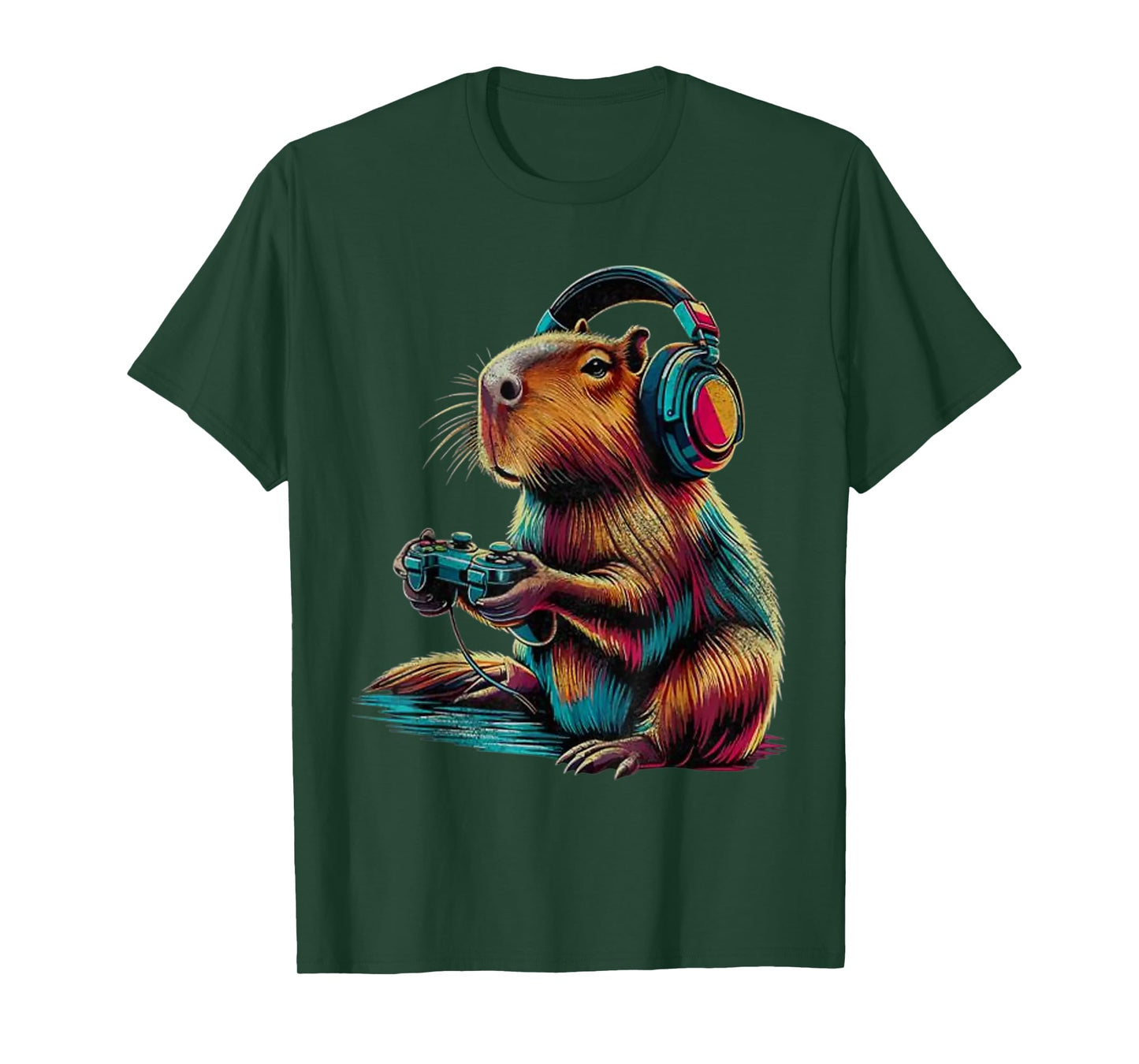 Gaming Capybara Cool Gamer Capy Rodent Men Boys Kids Youth T-Shirt