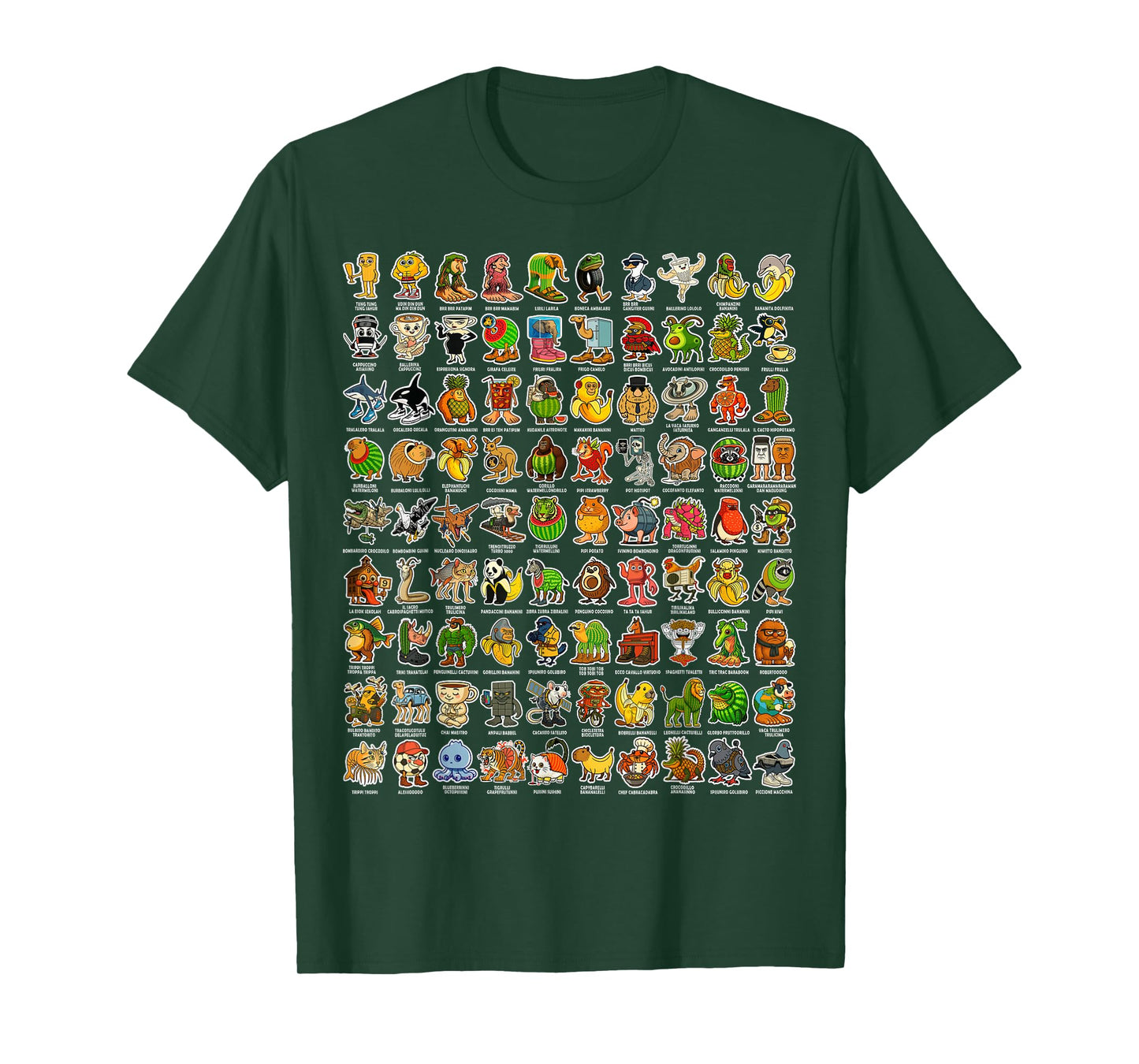 Italian-Brainrot Gen Z Funny Meme 90 Brainrot Characters T-Shirt