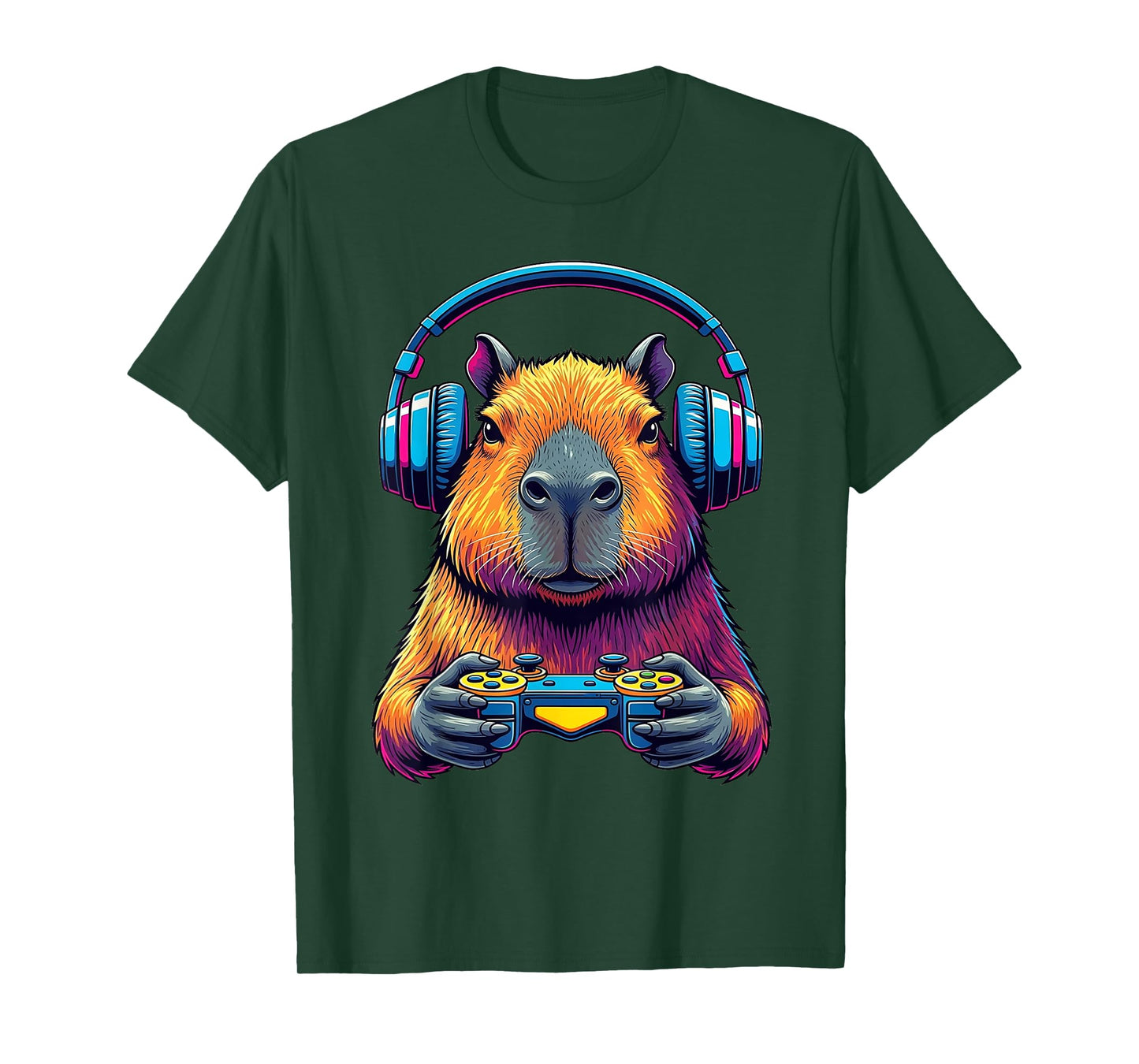 Funny Capybara Graphic Art Video Games for Boys Girls Teens T-Shirt